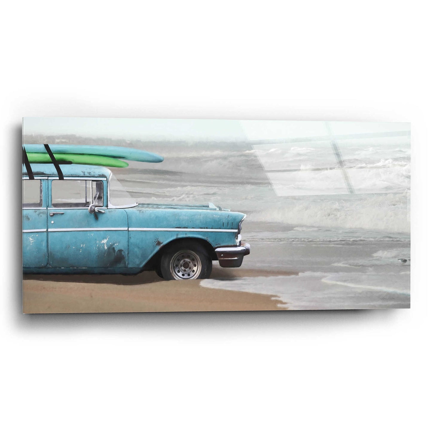 Epic Art 'My Wave is Waiting' by Lori Deiter, Acrylic Glass Wall Art,24x12