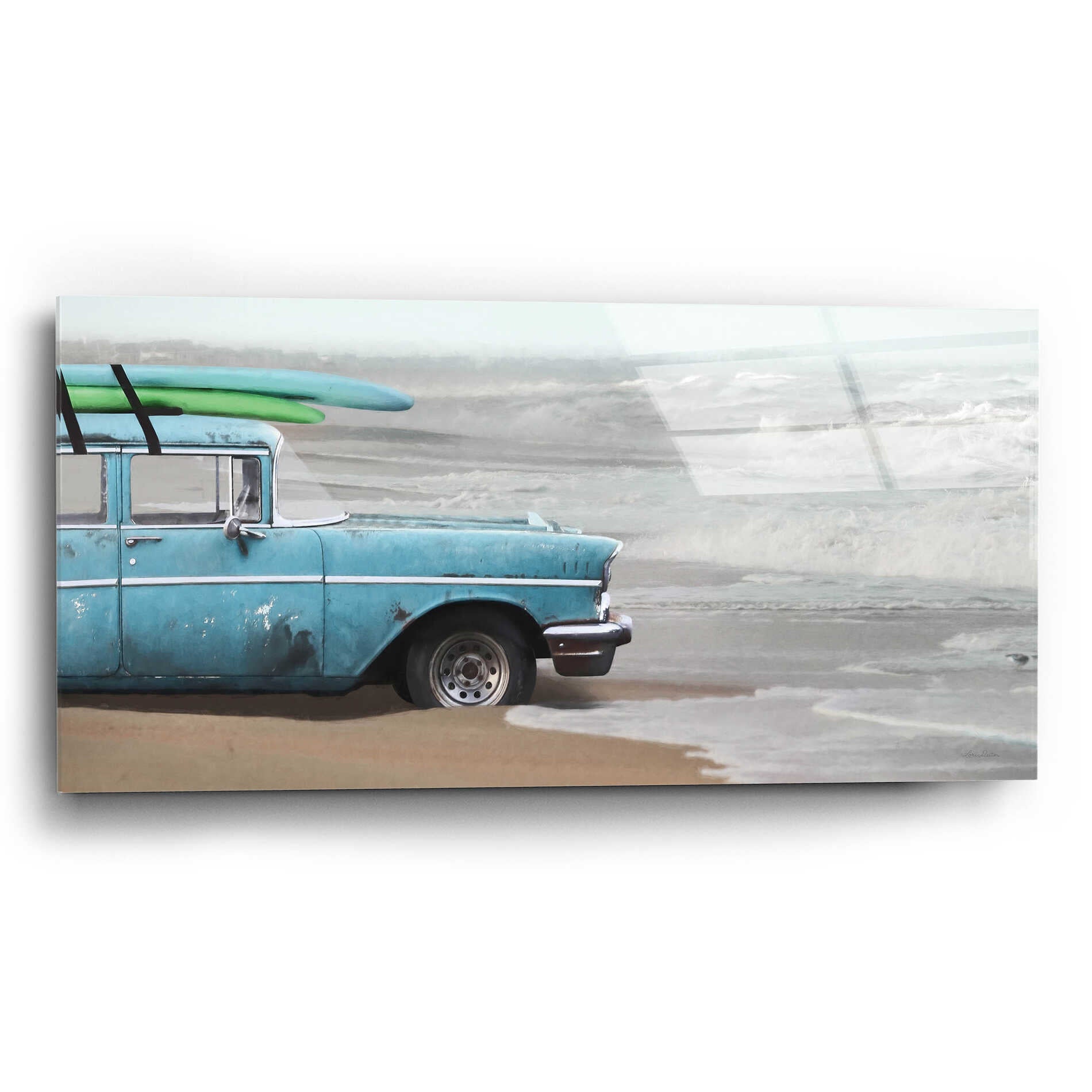 Epic Art 'My Wave is Waiting' by Lori Deiter, Acrylic Glass Wall Art,24x12