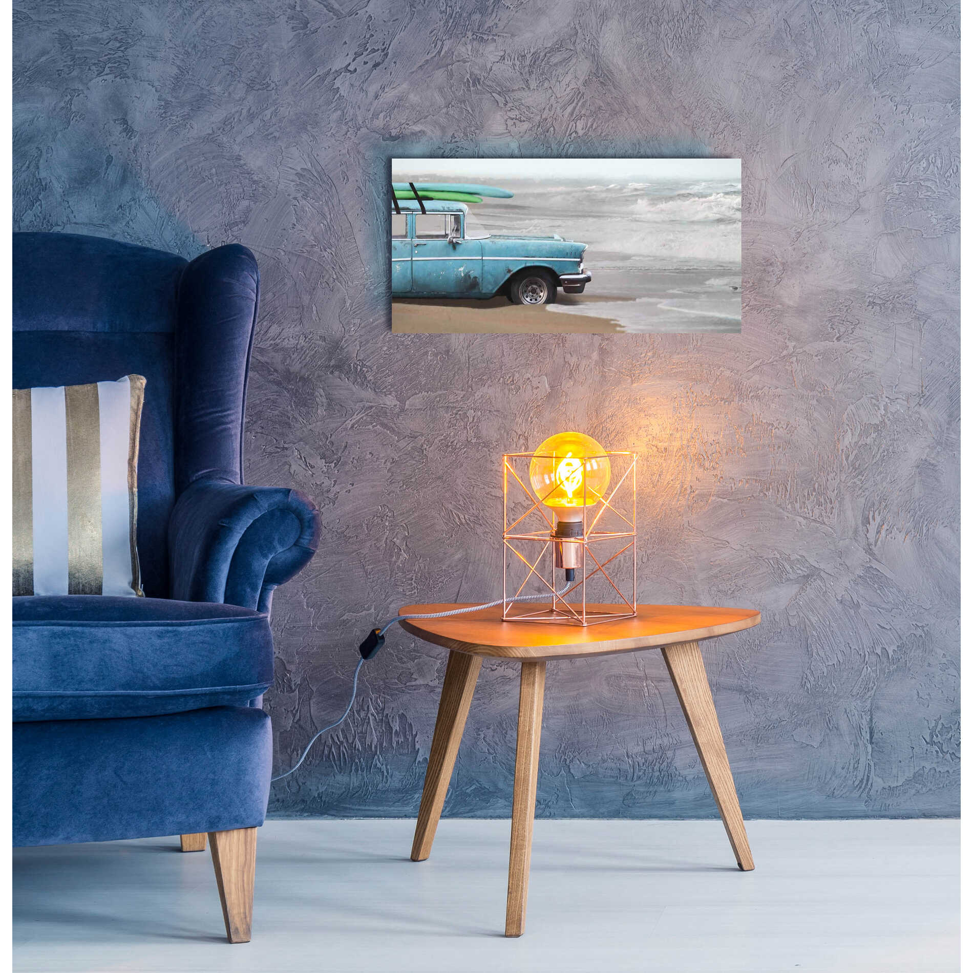 Epic Art 'My Wave is Waiting' by Lori Deiter, Acrylic Glass Wall Art,24x12