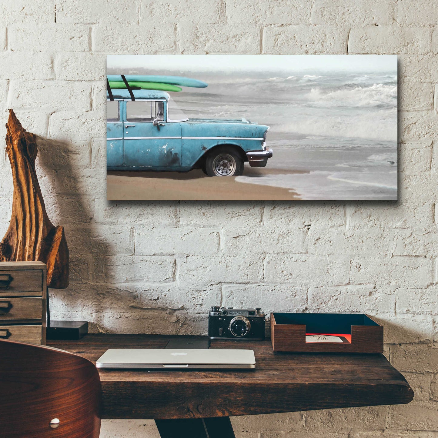 Epic Art 'My Wave is Waiting' by Lori Deiter, Acrylic Glass Wall Art,24x12