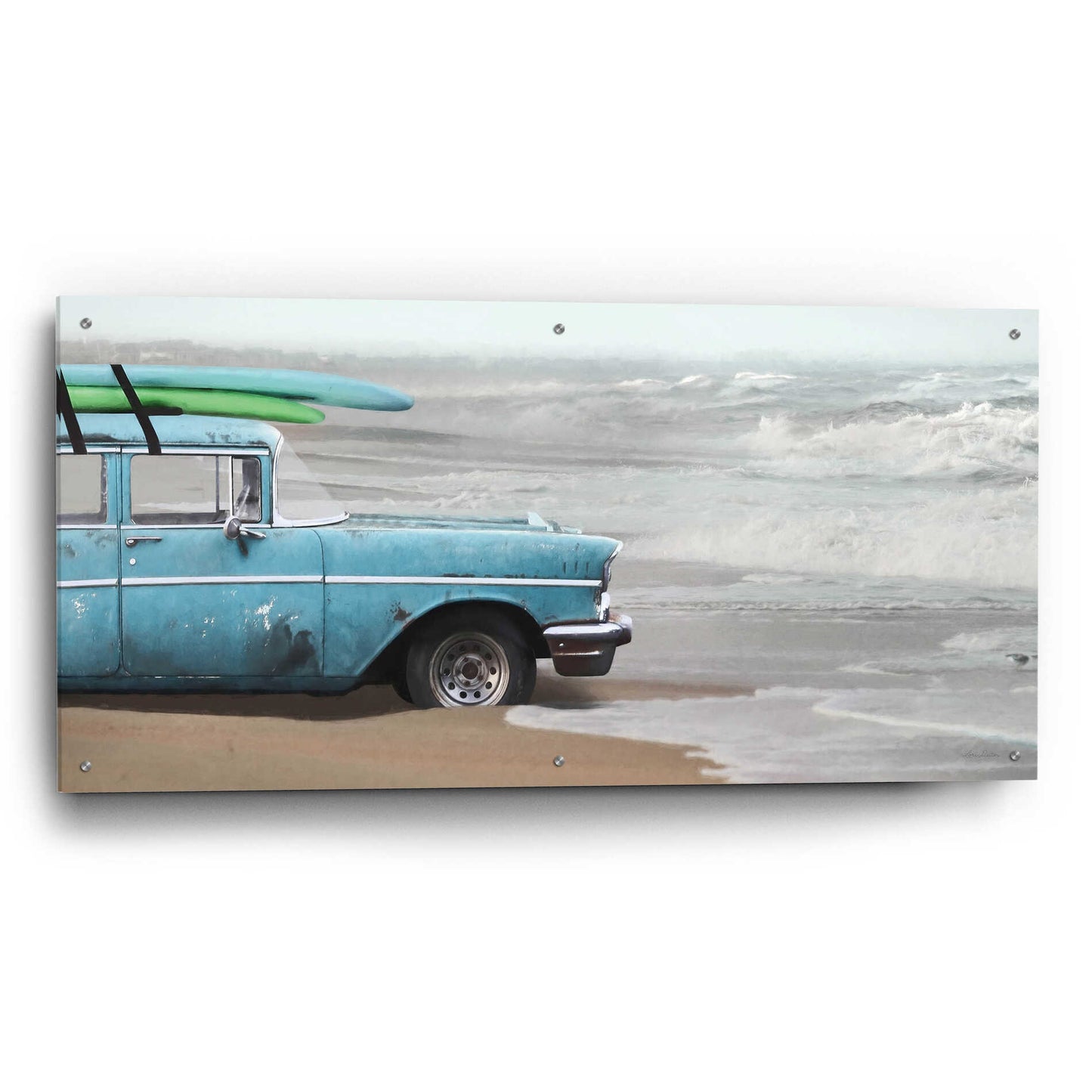 Epic Art 'My Wave is Waiting' by Lori Deiter, Acrylic Glass Wall Art,48x24
