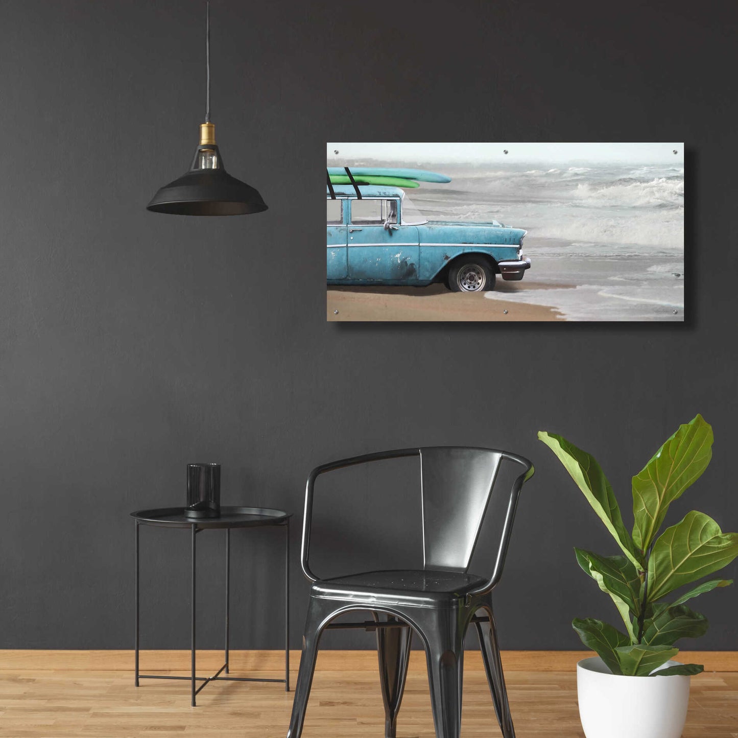 Epic Art 'My Wave is Waiting' by Lori Deiter, Acrylic Glass Wall Art,48x24