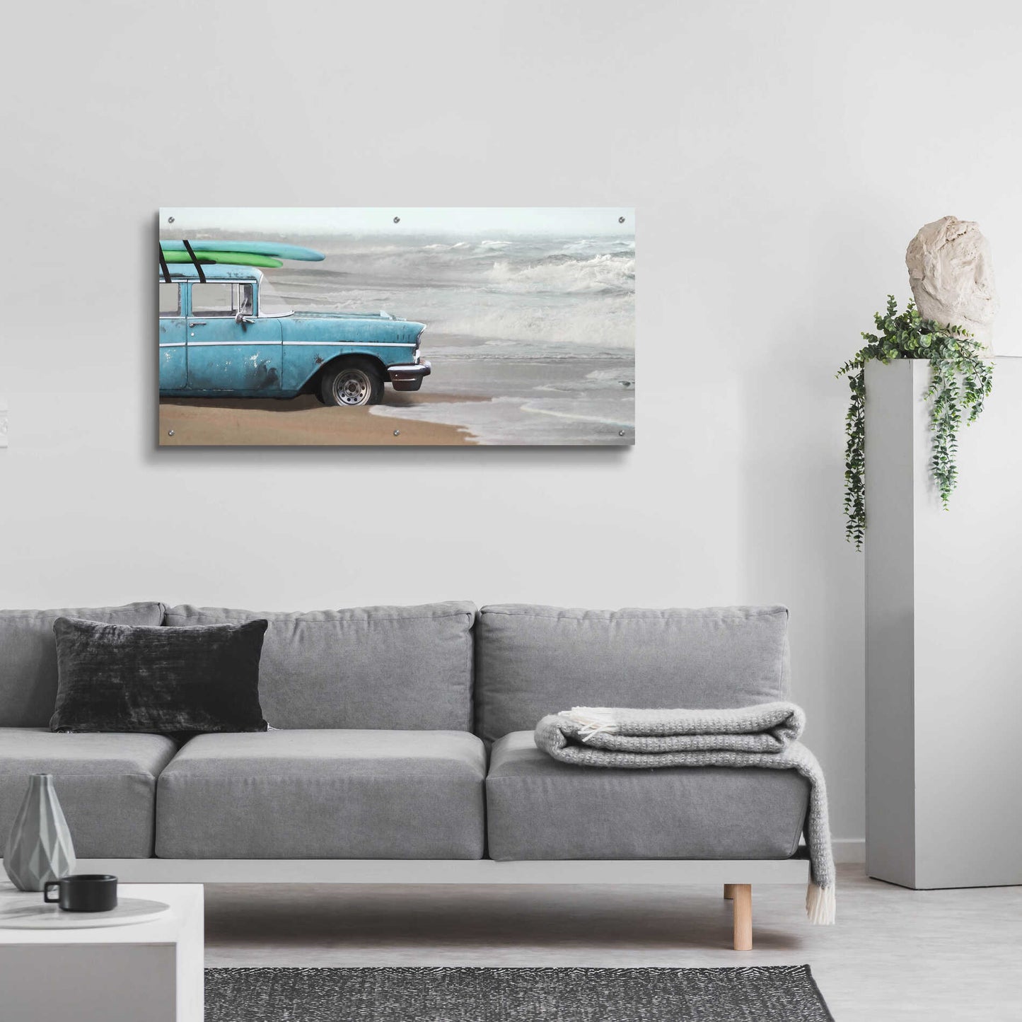 Epic Art 'My Wave is Waiting' by Lori Deiter, Acrylic Glass Wall Art,48x24