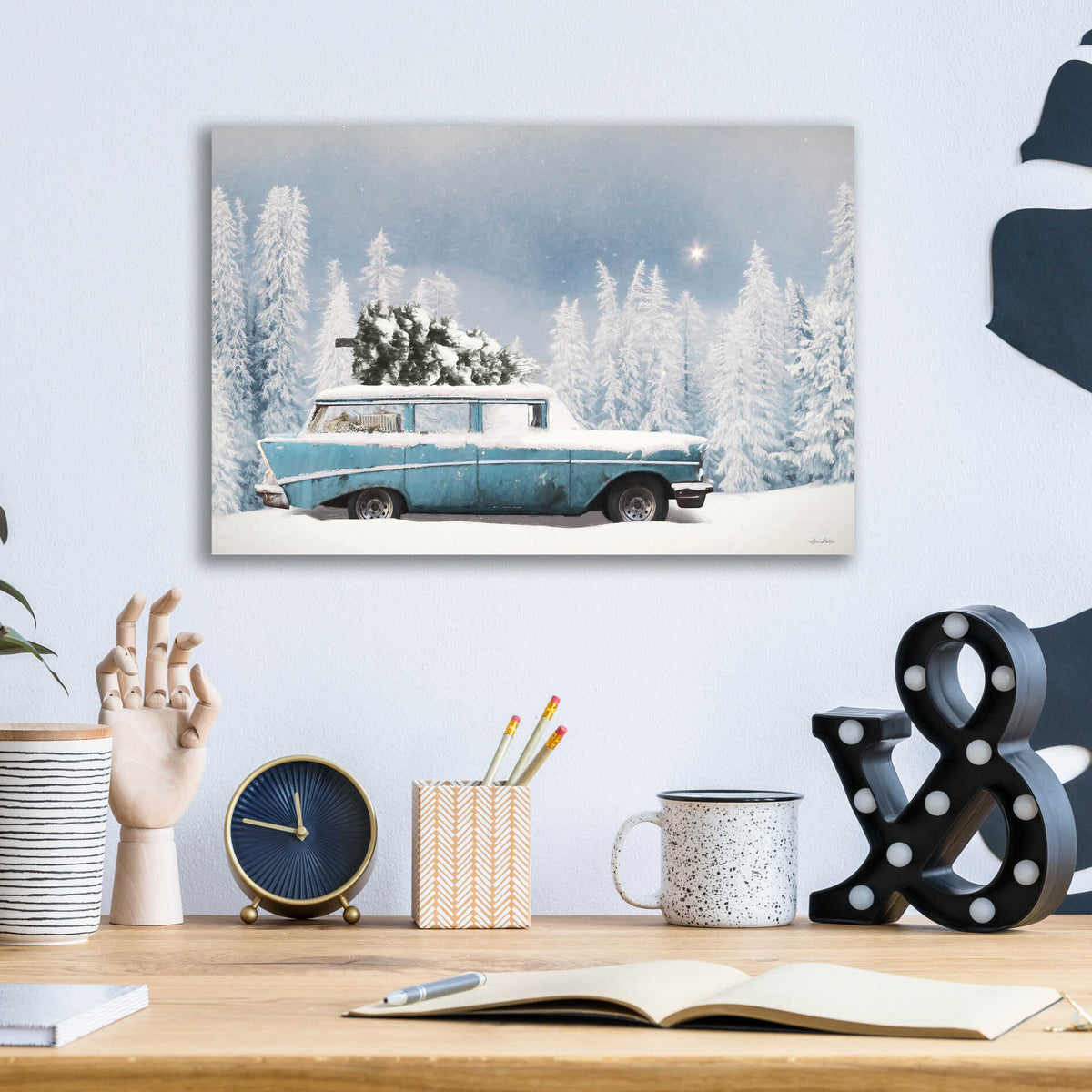 Epic Art 'Christmas Blues' by Lori Deiter, Acrylic Glass Wall Art,16x12