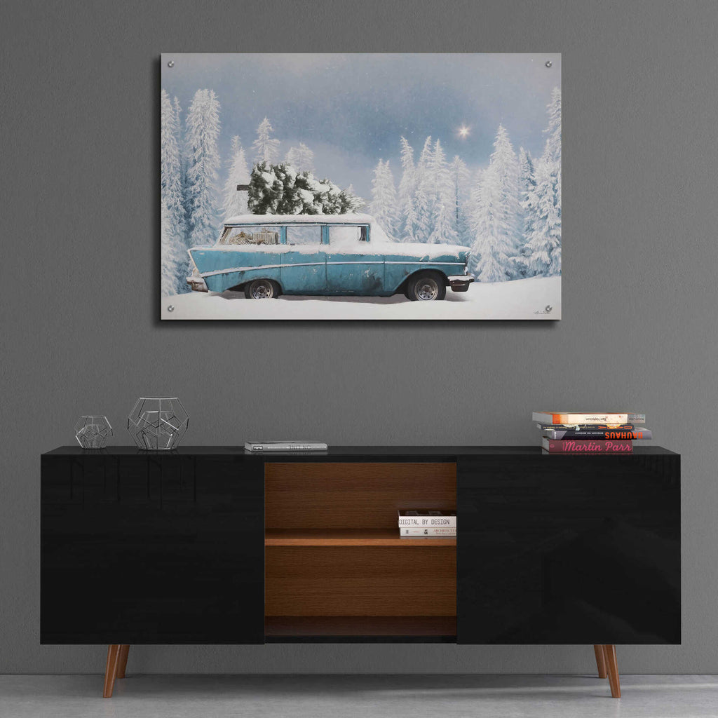 Epic Art 'Christmas Blues' by Lori Deiter, Acrylic Glass Wall Art,36x24