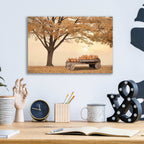 Epic Art 'Autumn Leaves and Pumpkins Please' by Lori Deiter, Acrylic Glass Wall Art,16x12