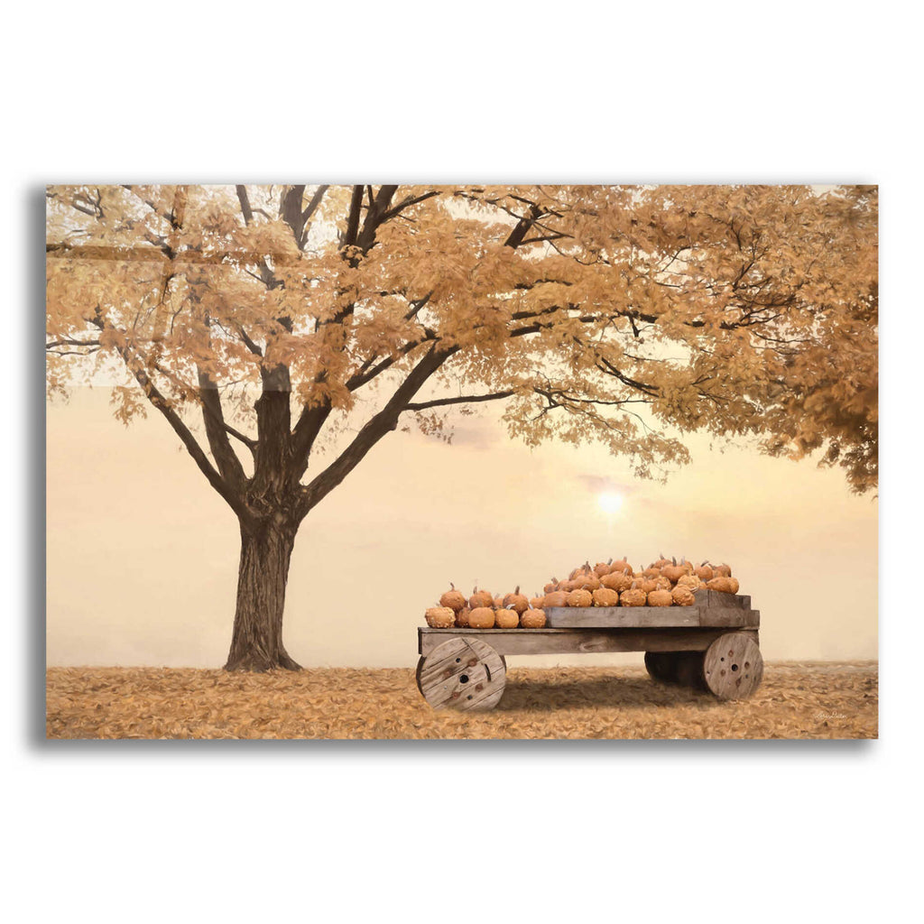 Epic Art 'Autumn Leaves and Pumpkins Please' by Lori Deiter, Acrylic Glass Wall Art