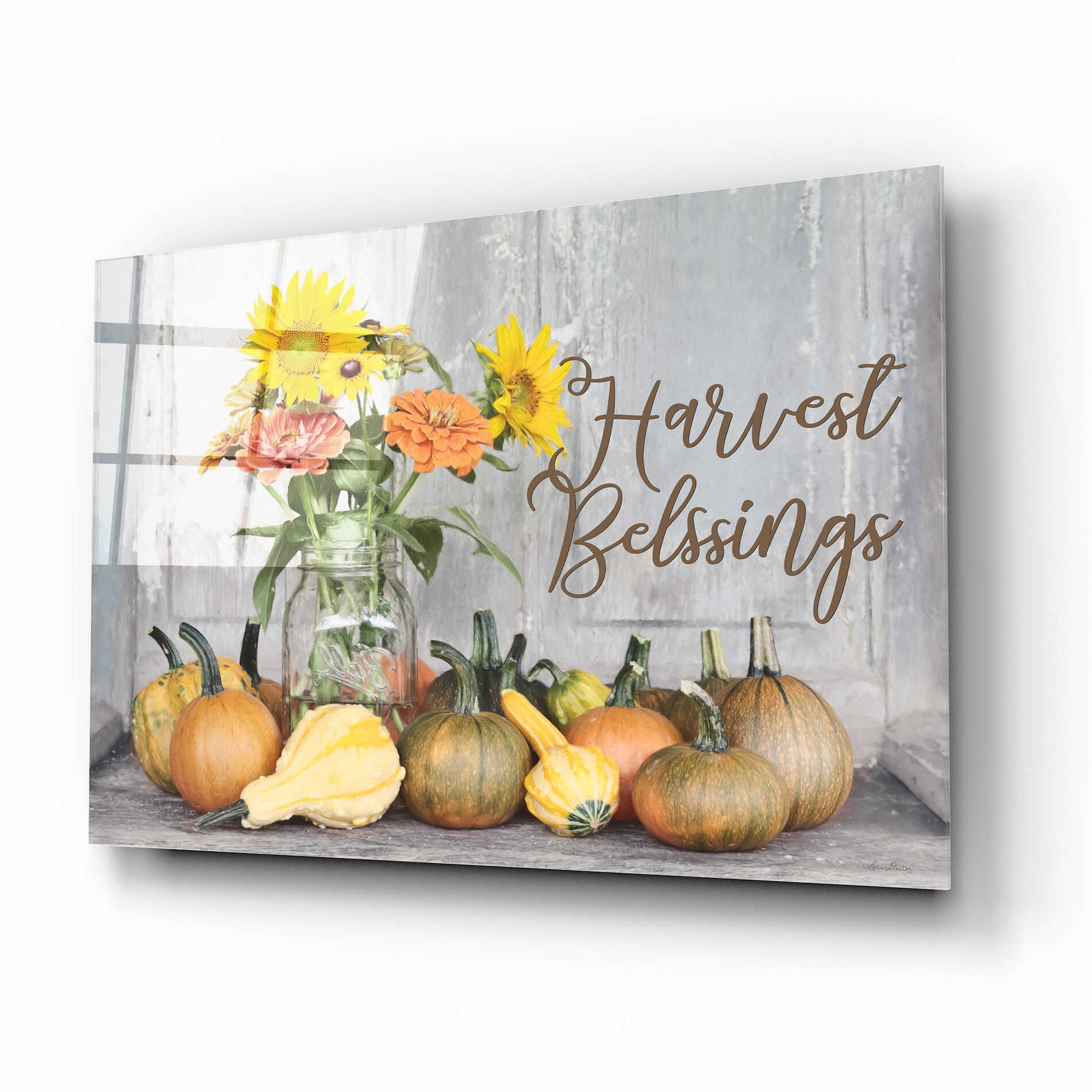 Epic Art 'Harvest Blessings' by Lori Deiter, Acrylic Glass Wall Art,16x12