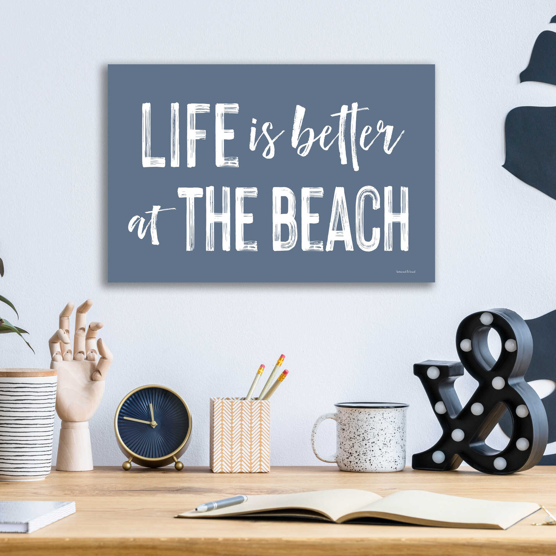 Epic Art 'Life is Better at the Beach' by lettered & lined, Acrylic Glass Wall Art,16x12