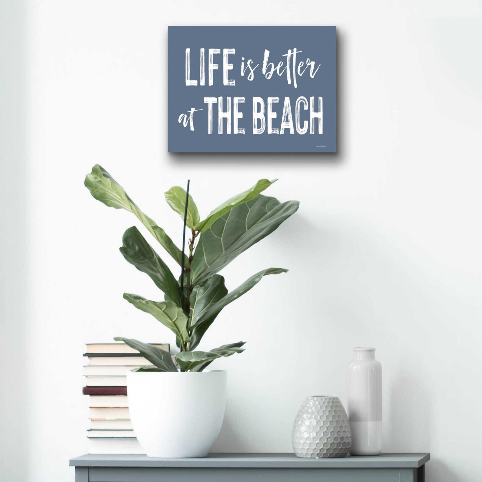 Epic Art 'Life is Better at the Beach' by lettered & lined, Acrylic Glass Wall Art,16x12