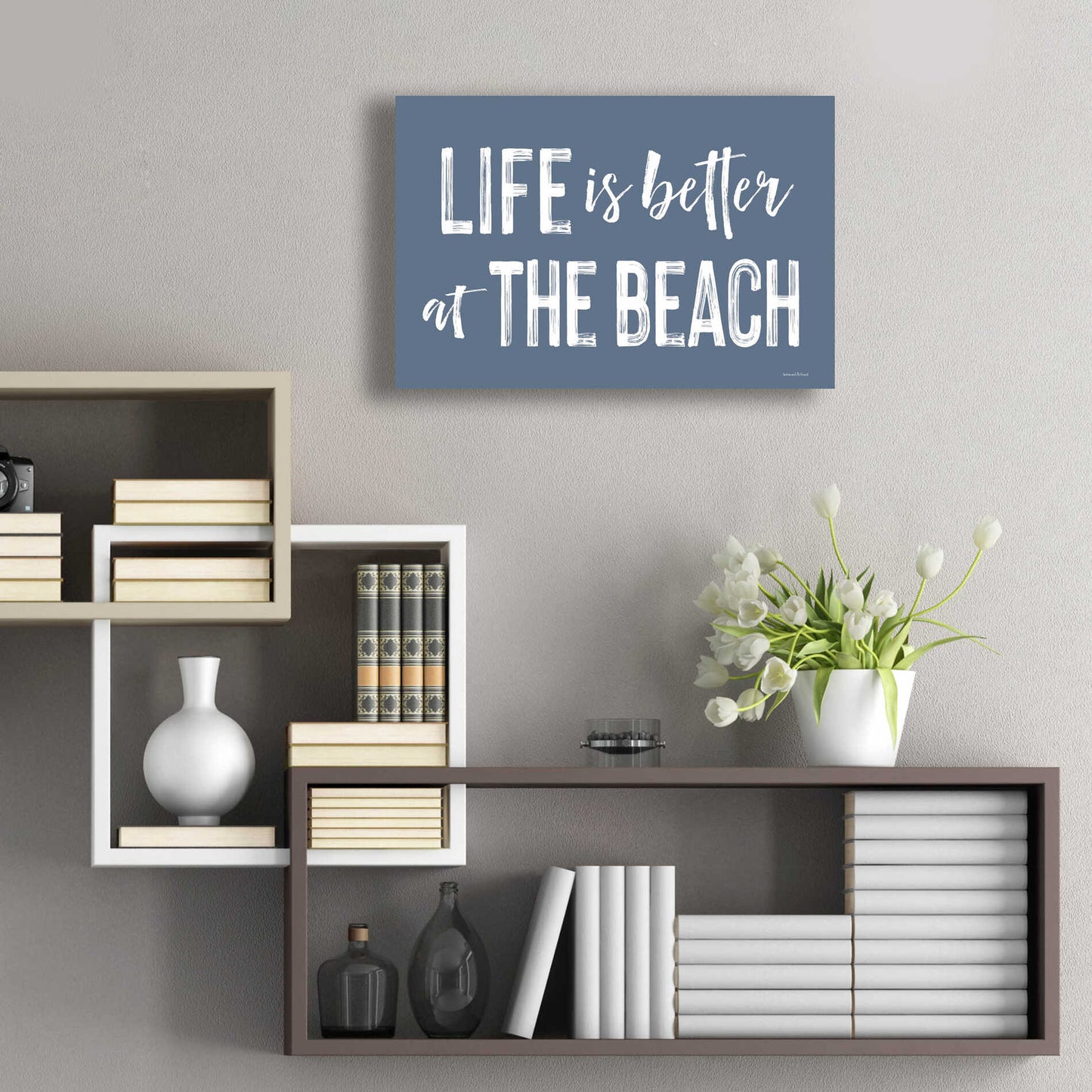 Epic Art 'Life is Better at the Beach' by lettered & lined, Acrylic Glass Wall Art,24x16