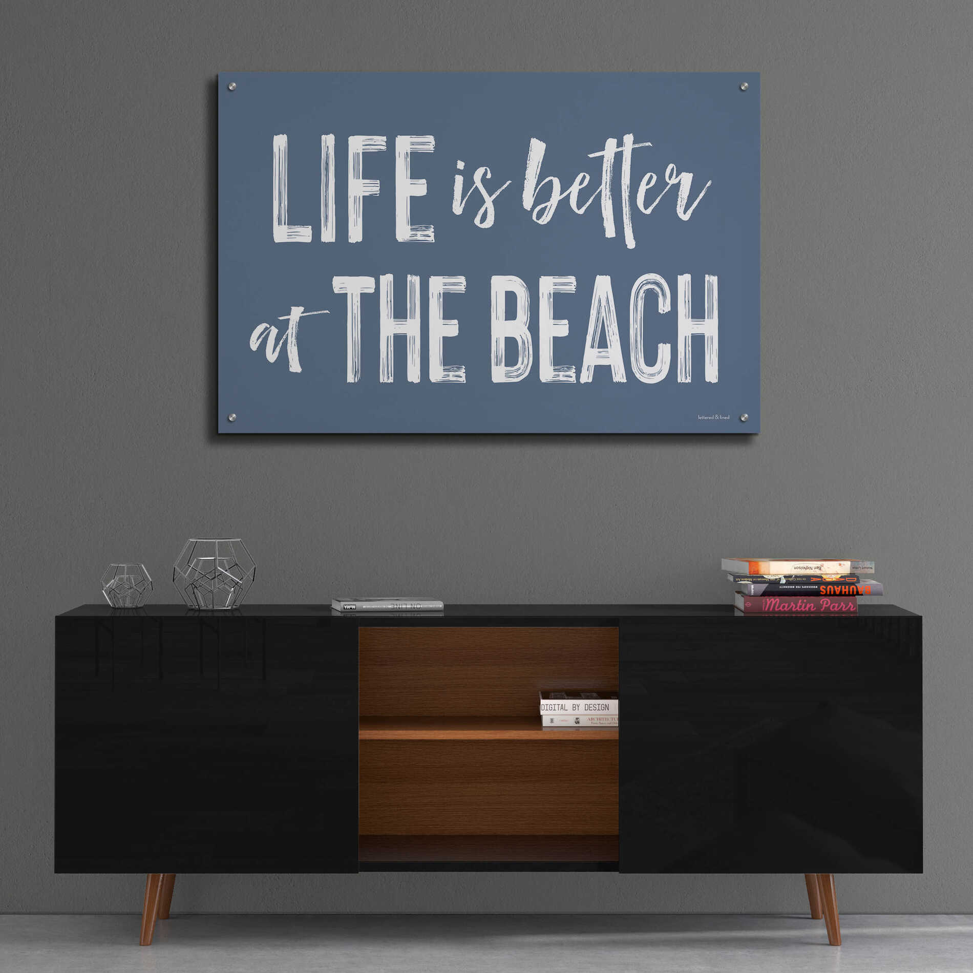 Epic Art 'Life is Better at the Beach' by lettered & lined, Acrylic Glass Wall Art,36x24