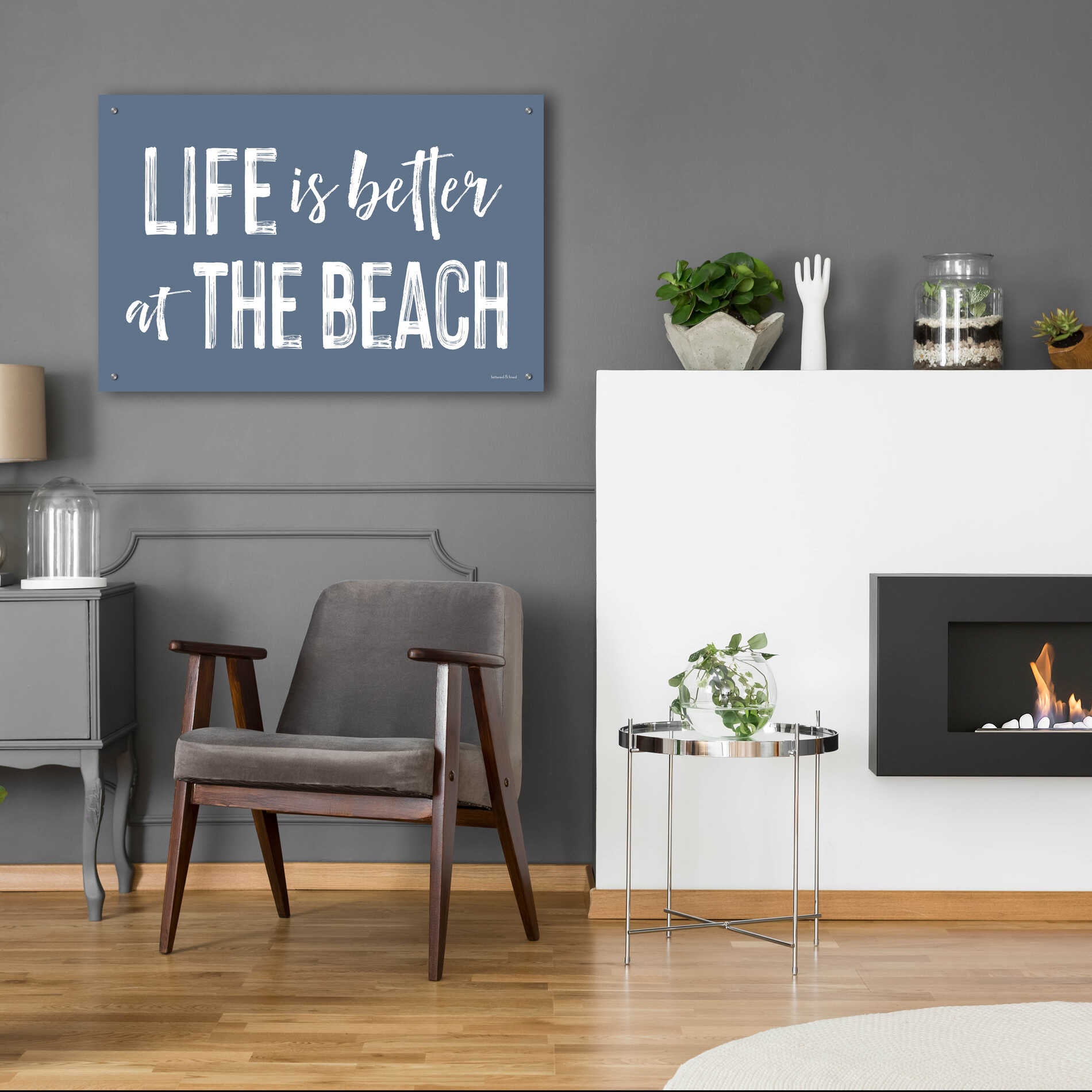 Epic Art 'Life is Better at the Beach' by lettered & lined, Acrylic Glass Wall Art,36x24