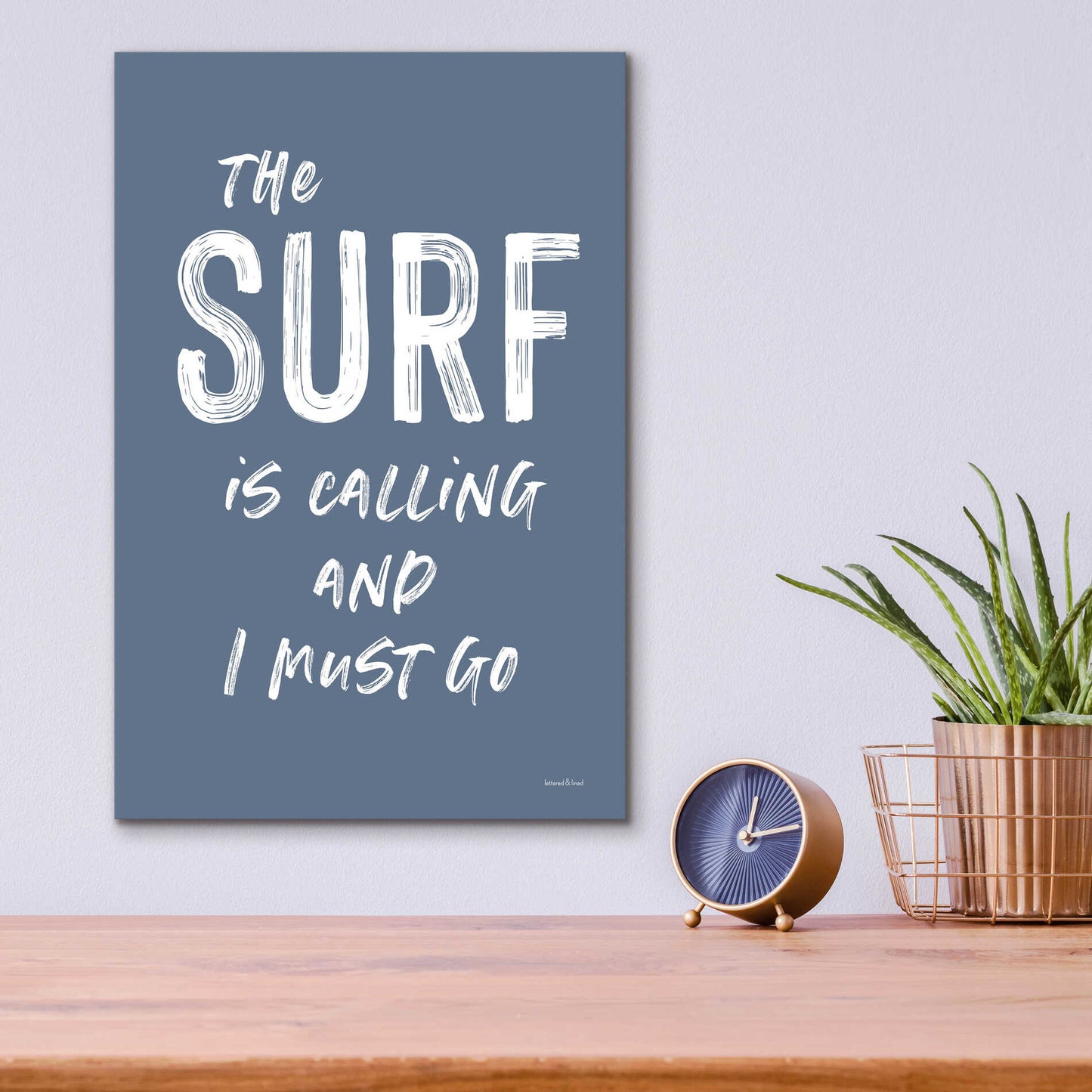 Epic Art 'The Surf is Calling' by lettered & lined, Acrylic Glass Wall Art,12x16