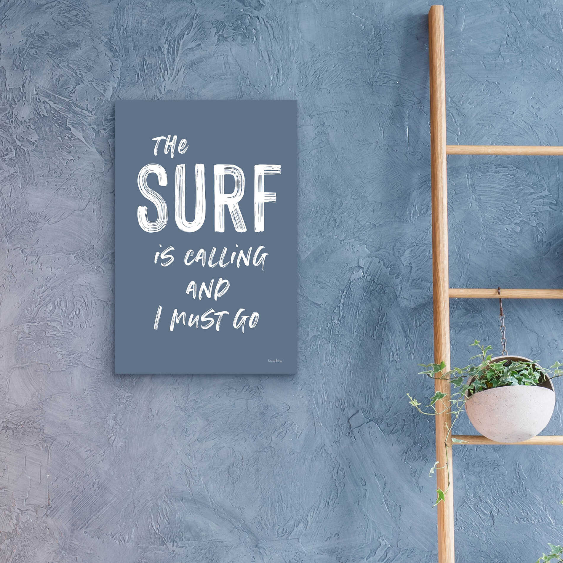 Epic Art 'The Surf is Calling' by lettered & lined, Acrylic Glass Wall Art,16x24