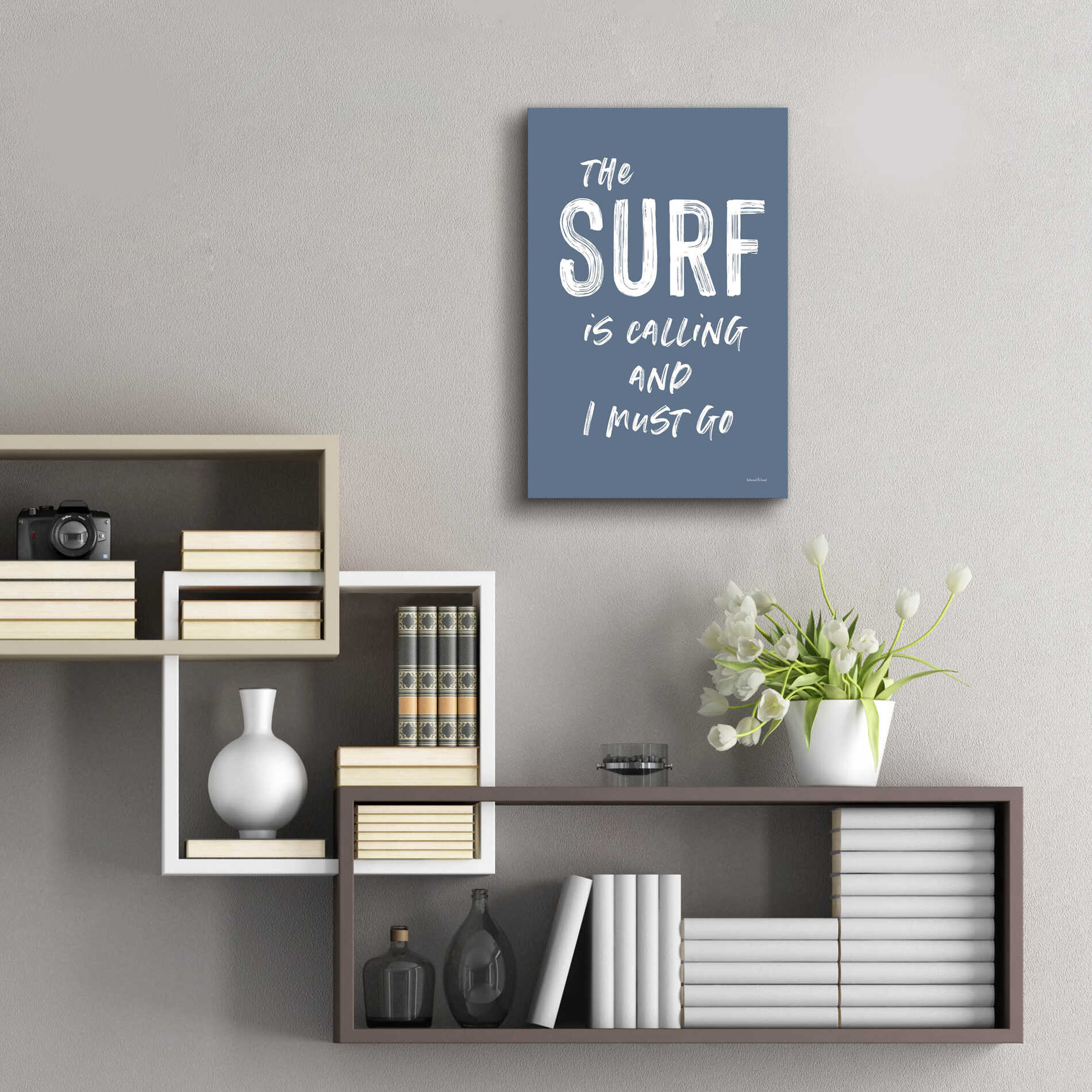 Epic Art 'The Surf is Calling' by lettered & lined, Acrylic Glass Wall Art,16x24