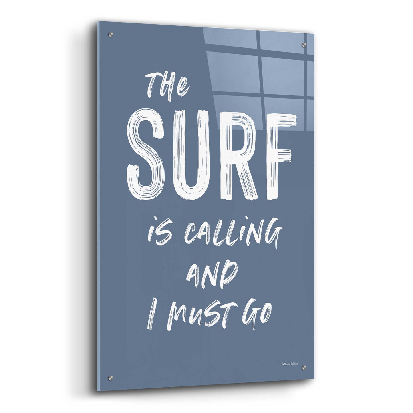 Epic Art 'The Surf is Calling' by lettered & lined, Acrylic Glass Wall Art,24x36