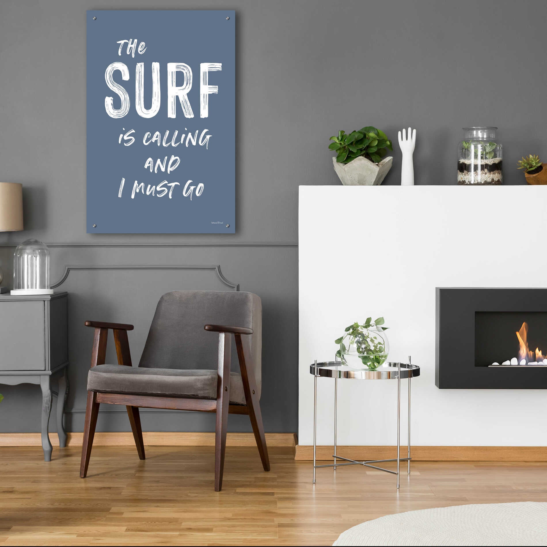 Epic Art 'The Surf is Calling' by lettered & lined, Acrylic Glass Wall Art,24x36