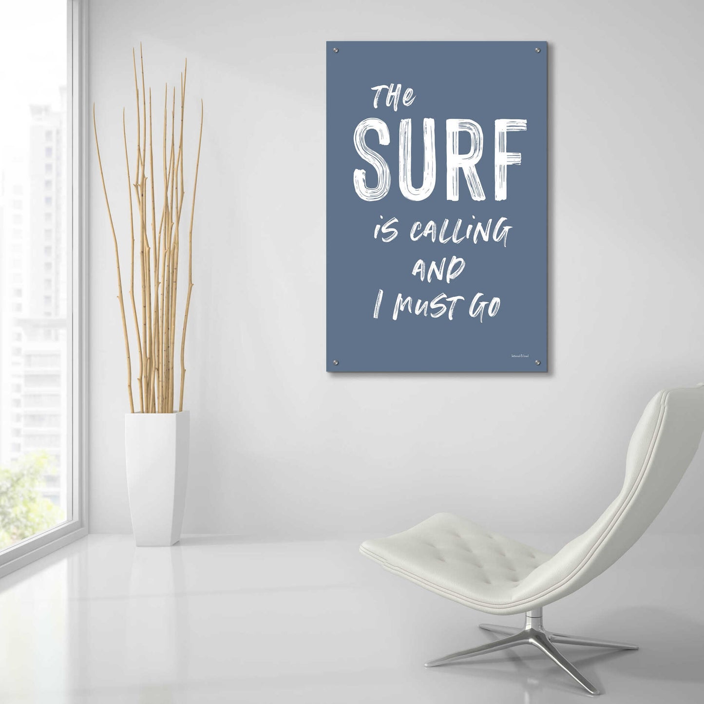 Epic Art 'The Surf is Calling' by lettered & lined, Acrylic Glass Wall Art,24x36