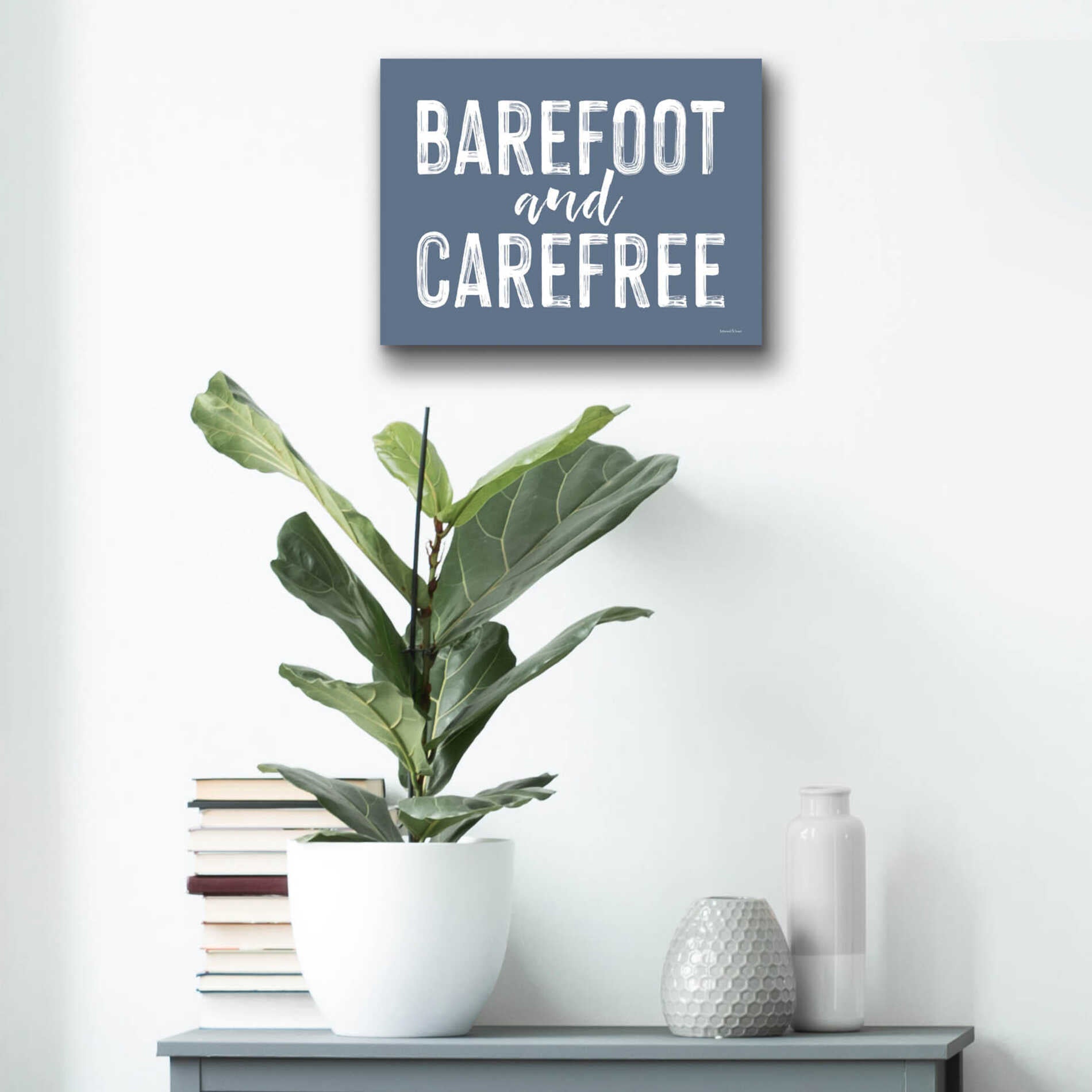 Epic Art 'Barefoot and Carefree' by lettered & lined, Acrylic Glass Wall Art,16x12