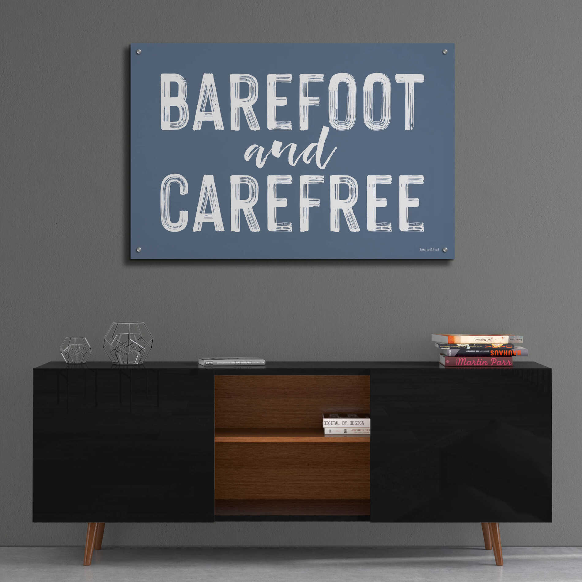 Epic Art 'Barefoot and Carefree' by lettered & lined, Acrylic Glass Wall Art,36x24