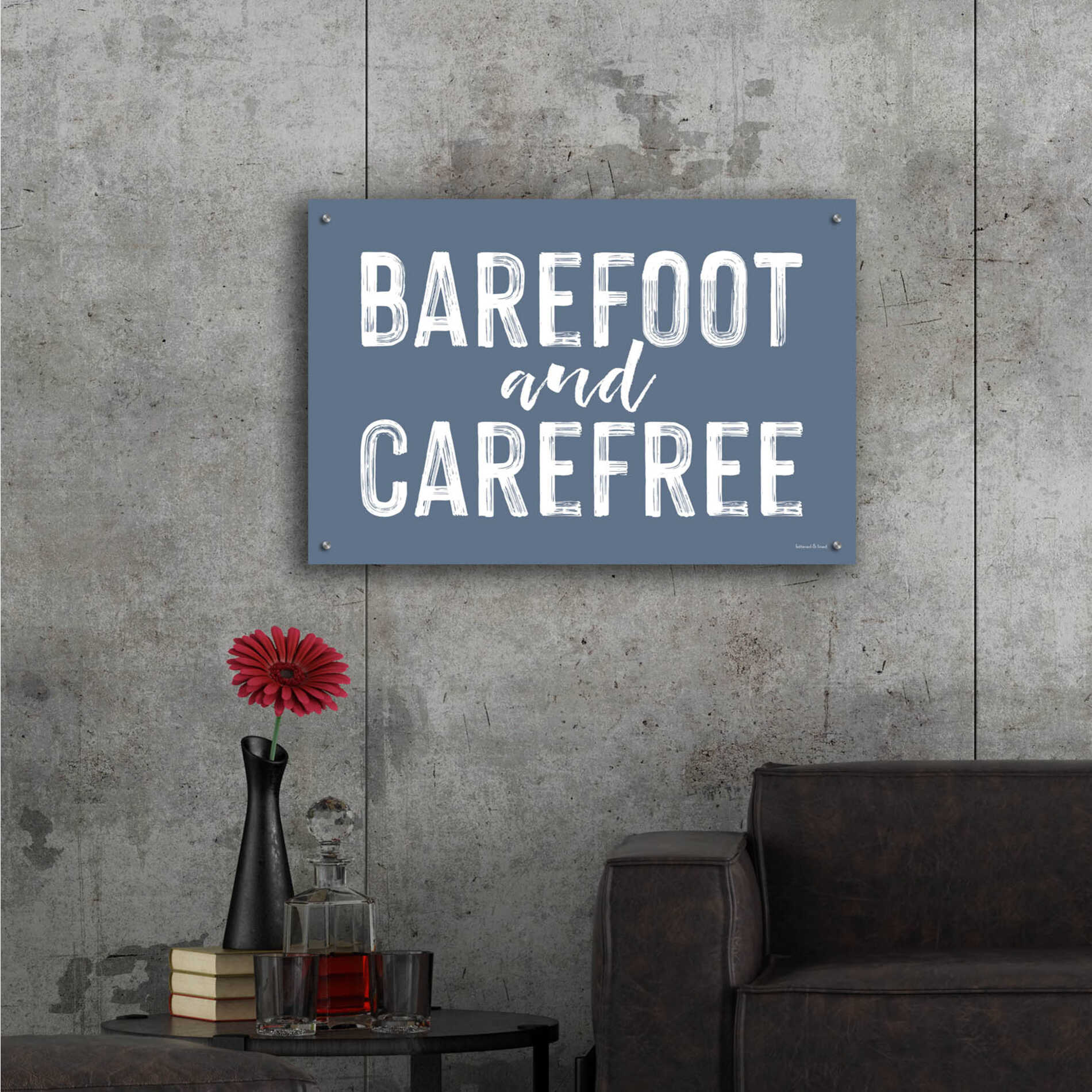 Epic Art 'Barefoot and Carefree' by lettered & lined, Acrylic Glass Wall Art,36x24