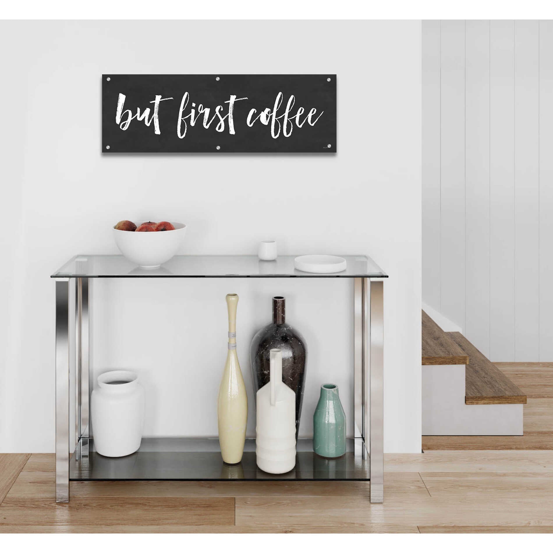 Epic Art 'But First Coffee II' by lettered & lined, Acrylic Glass Wall Art,36x12