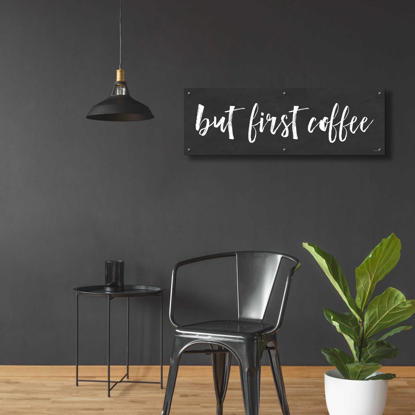 Epic Art 'But First Coffee II' by lettered & lined, Acrylic Glass Wall Art,48x16