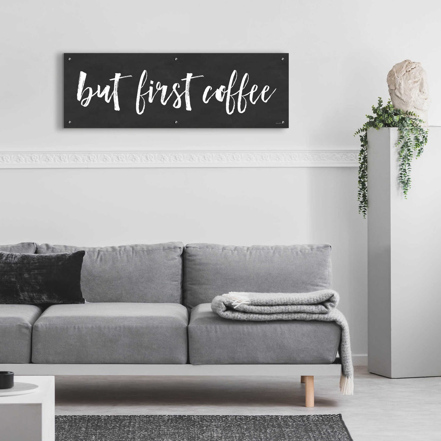 Epic Art 'But First Coffee II' by lettered & lined, Acrylic Glass Wall Art,48x16