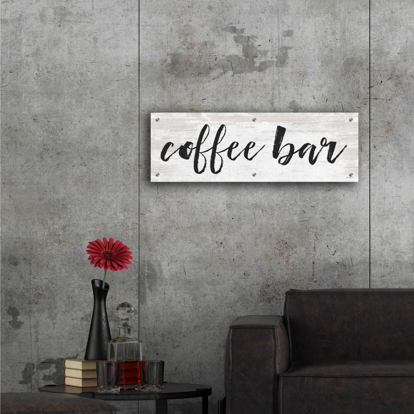 Epic Art 'Coffee Bar on White' by lettered & lined, Acrylic Glass Wall Art,36x12