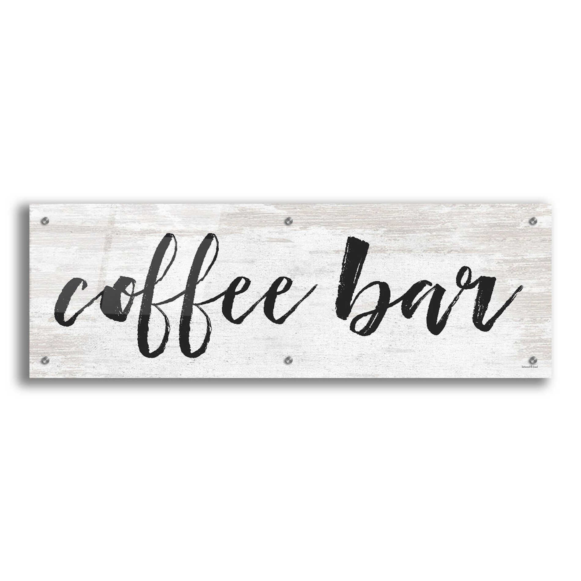 Epic Art 'Coffee Bar on White' by lettered & lined, Acrylic Glass Wall Art,36x12