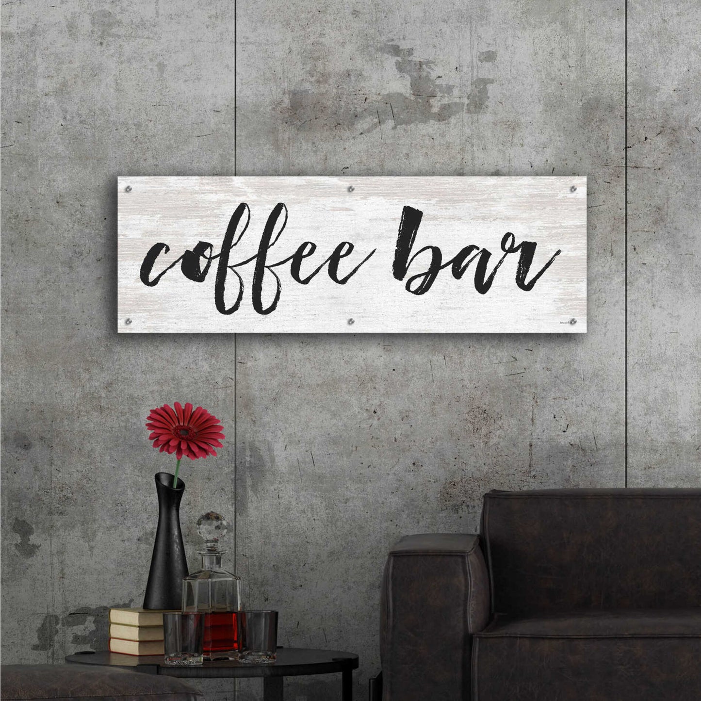 Epic Art 'Coffee Bar on White' by lettered & lined, Acrylic Glass Wall Art,48x16