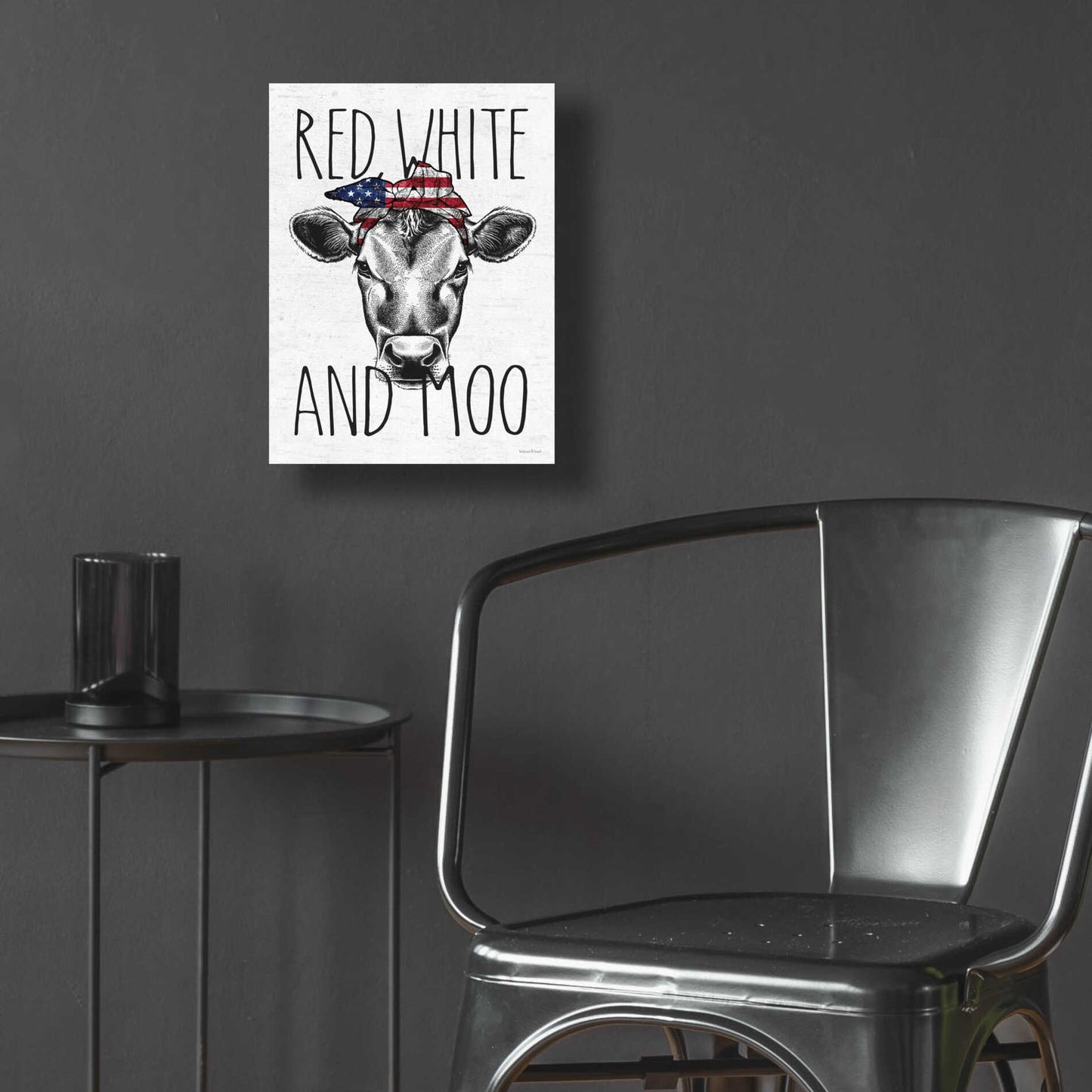 Epic Art 'Red, White and Moo' by lettered & lined, Acrylic Glass Wall Art,12x16