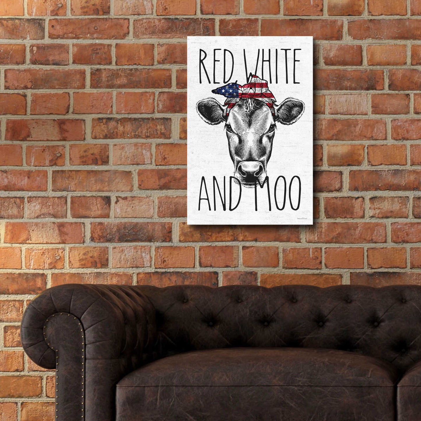 Epic Art 'Red, White and Moo' by lettered & lined, Acrylic Glass Wall Art,16x24