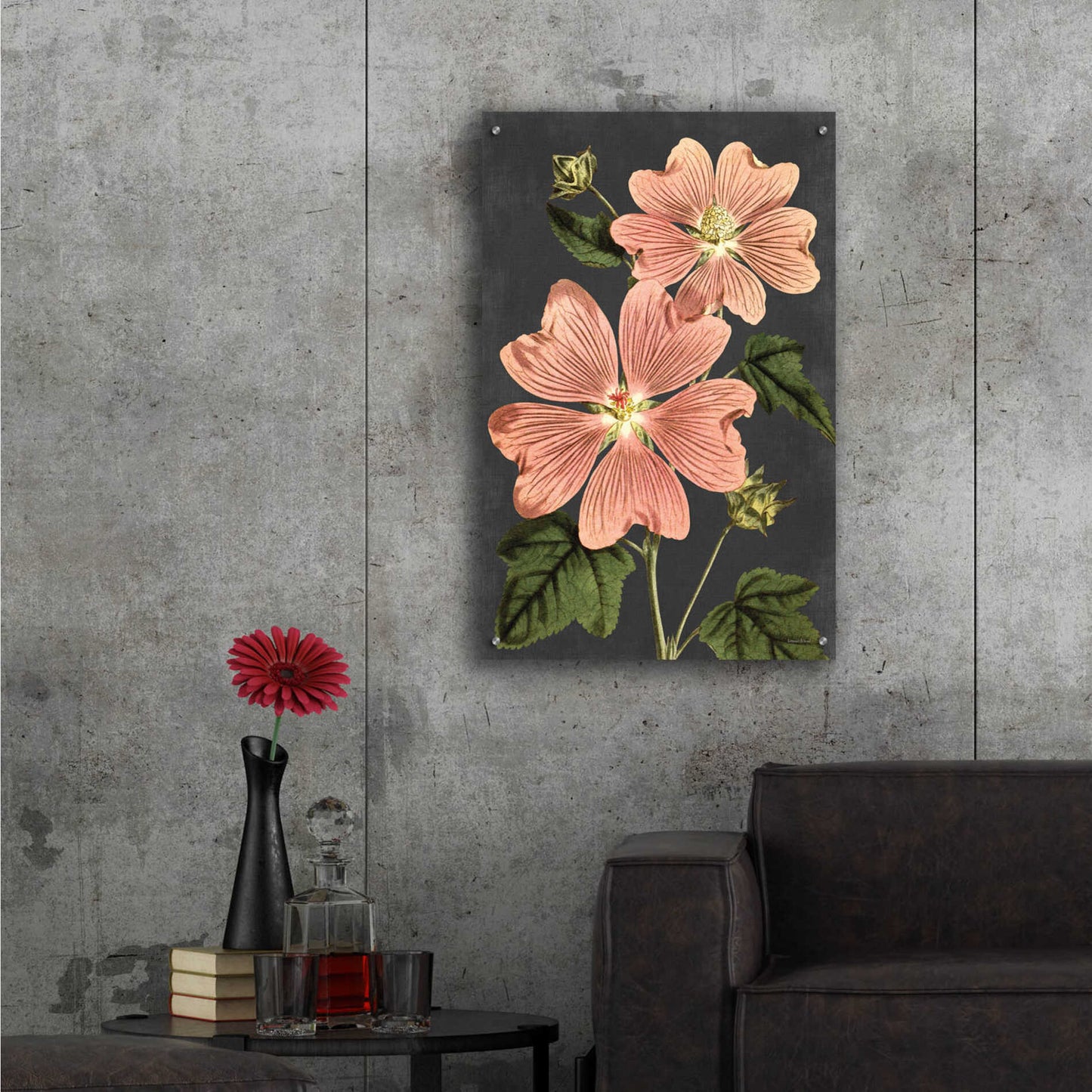 Epic Art 'Pink Anemone' by lettered & lined, Acrylic Glass Wall Art,24x36