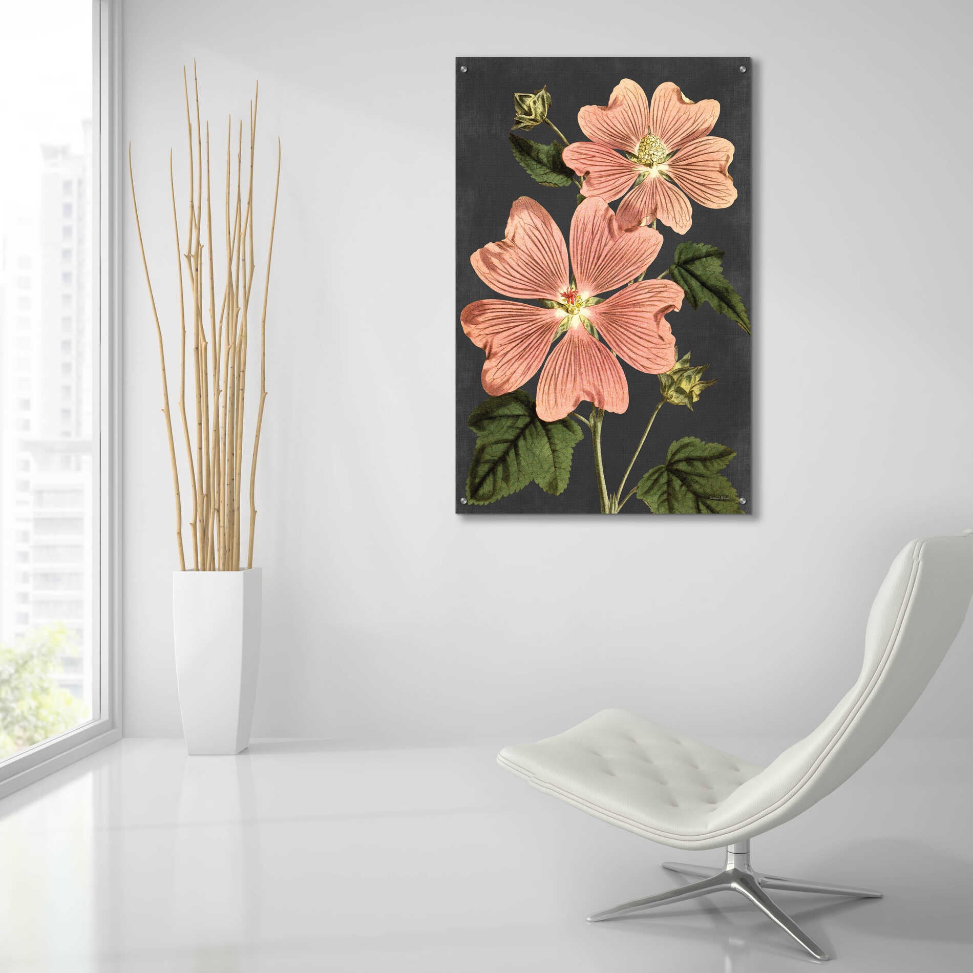 Epic Art 'Pink Anemone' by lettered & lined, Acrylic Glass Wall Art,24x36