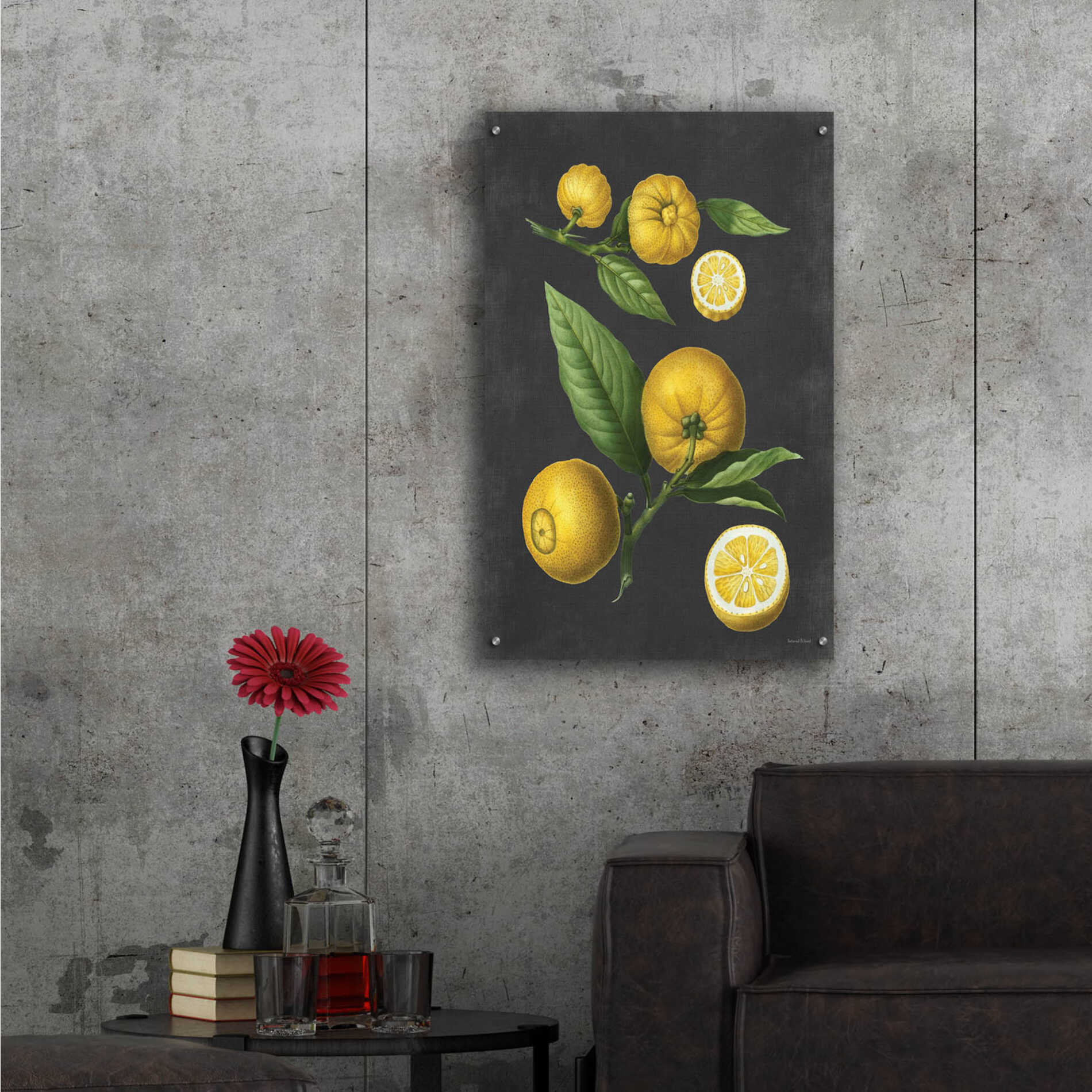 Epic Art 'Lemon Citrus' by lettered & lined, Acrylic Glass Wall Art,24x36