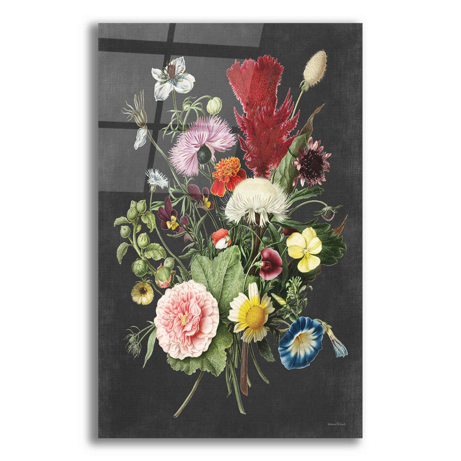 Epic Art 'Vintage Bouquet' by lettered & lined, Acrylic Glass Wall Art,12x16