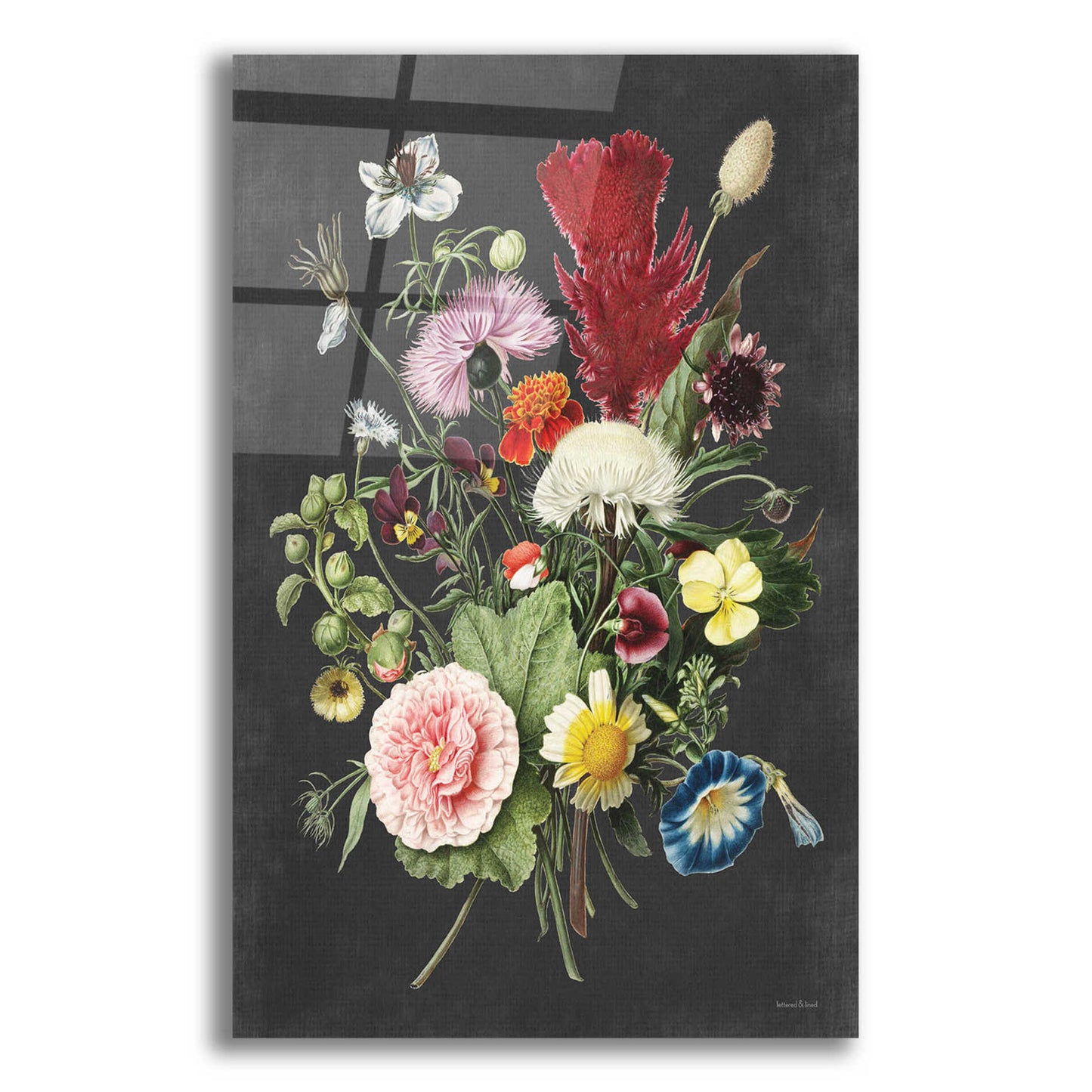 Epic Art 'Vintage Bouquet' by lettered & lined, Acrylic Glass Wall Art,16x24