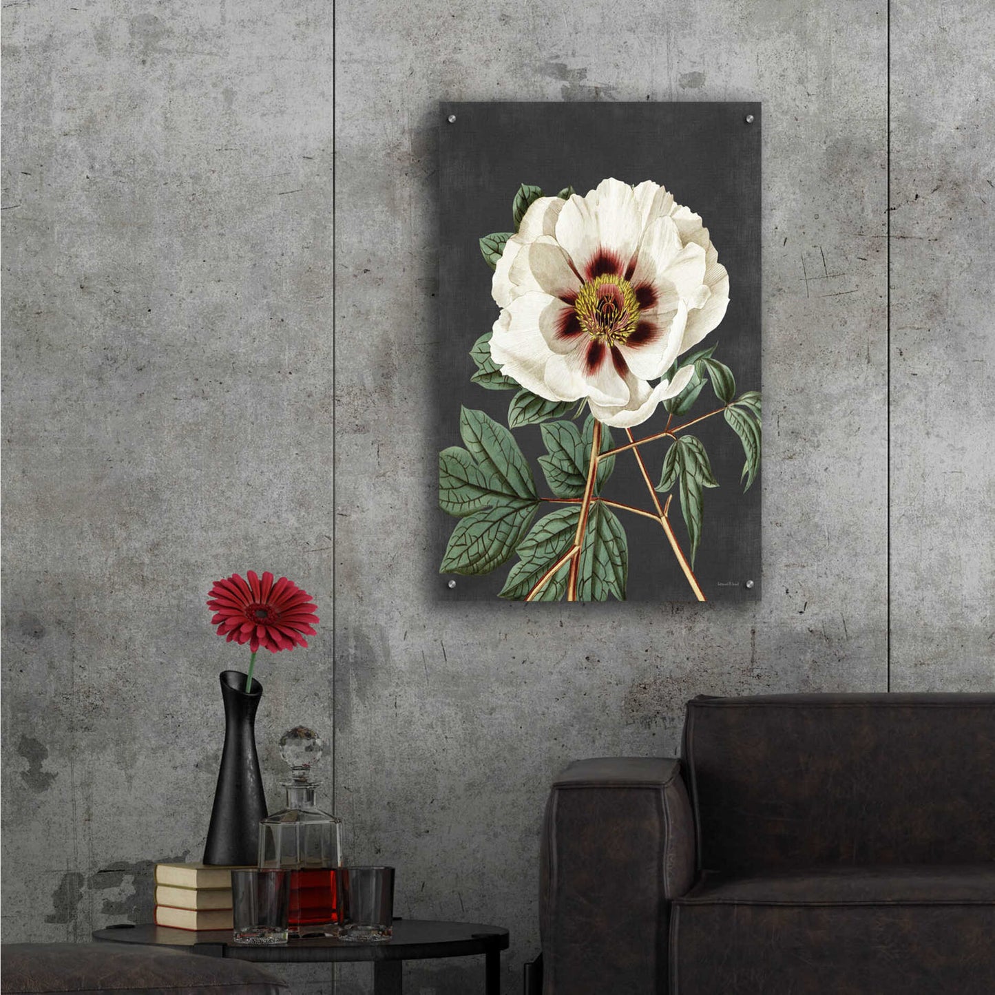 Epic Art 'Vintage Rose' by lettered & lined, Acrylic Glass Wall Art,24x36