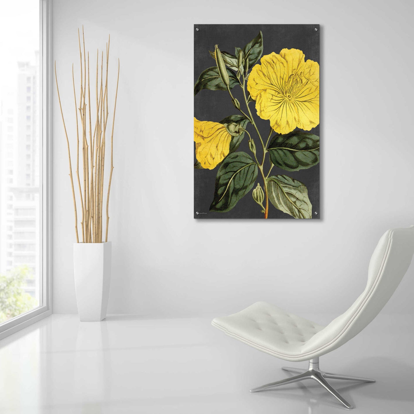 Epic Art 'Yellow Vine' by lettered & lined, Acrylic Glass Wall Art,24x36