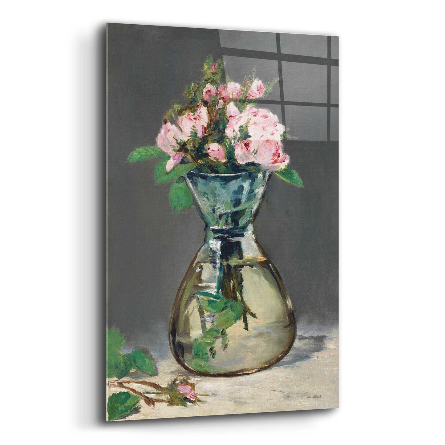 Epic Art 'Watercolor Pink Roses' by lettered & lined, Acrylic Glass Wall Art,12x16