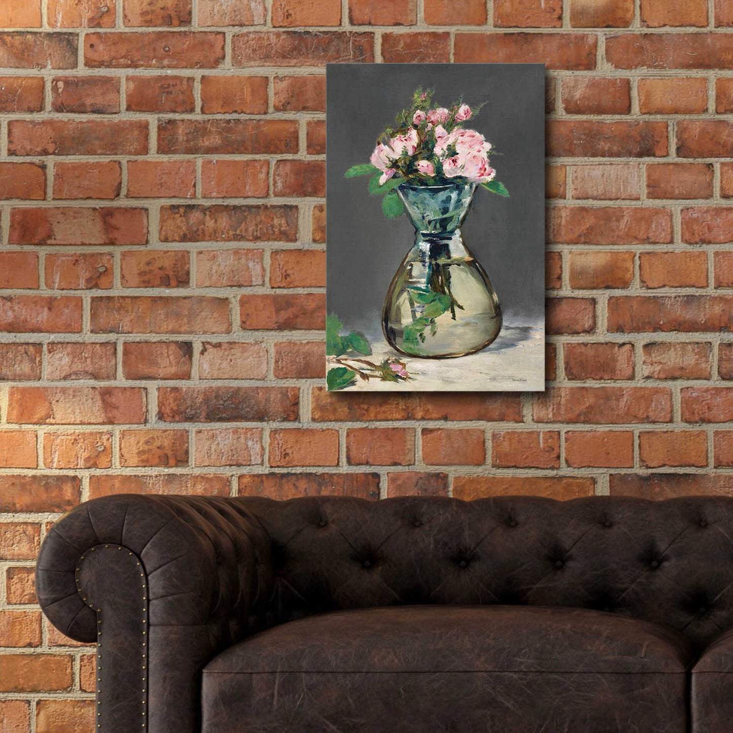 Epic Art 'Watercolor Pink Roses' by lettered & lined, Acrylic Glass Wall Art,16x24