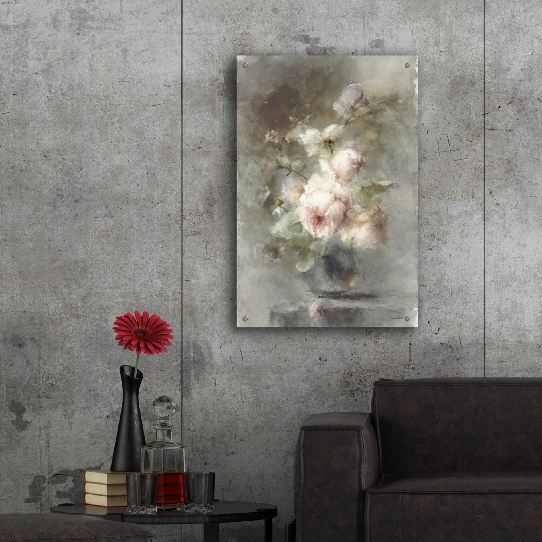 Epic Art 'Old World Rose Bouquet' by lettered & lined, Acrylic Glass Wall Art,24x36