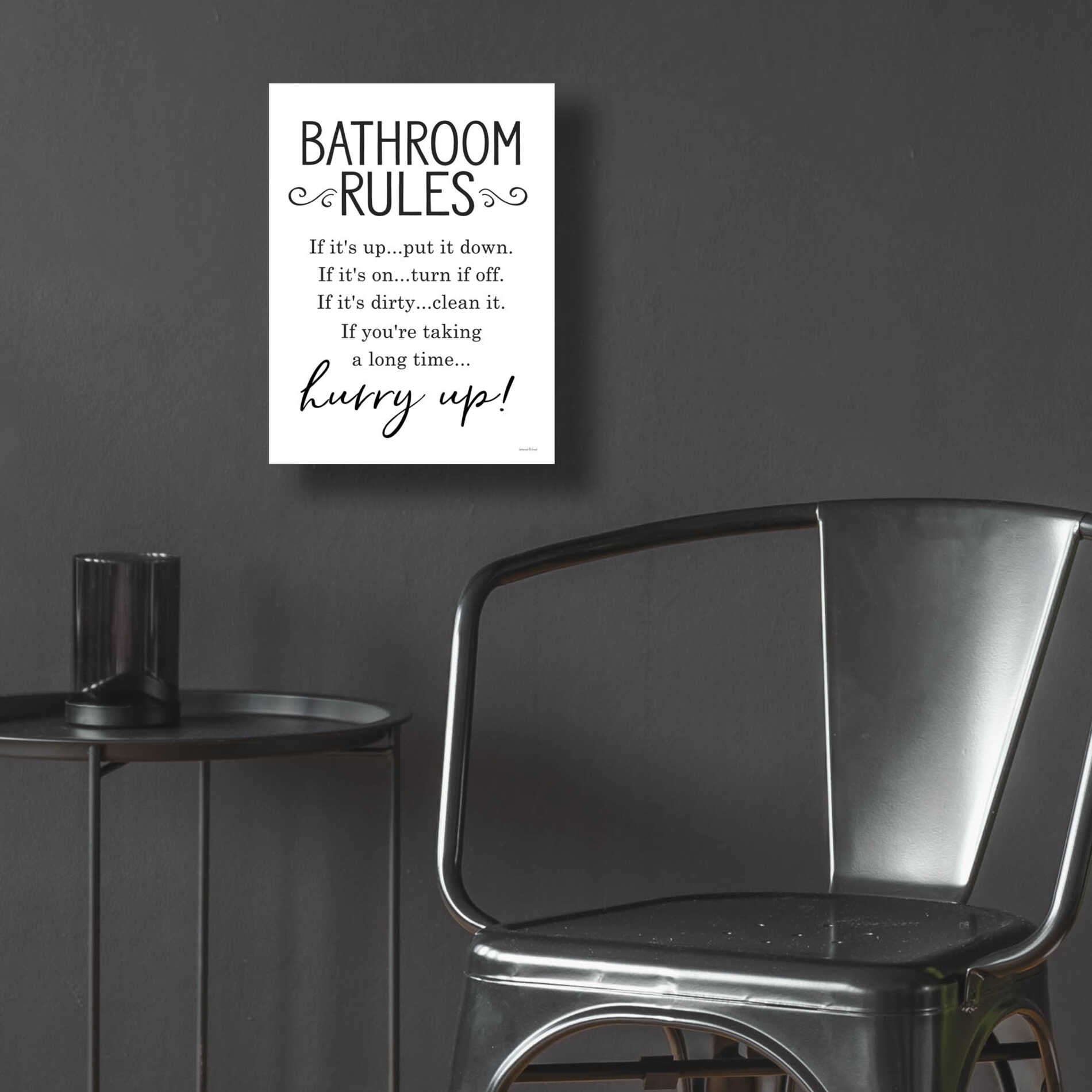 Epic Art 'Bathroom Rules' by lettered & lined, Acrylic Glass Wall Art,12x16