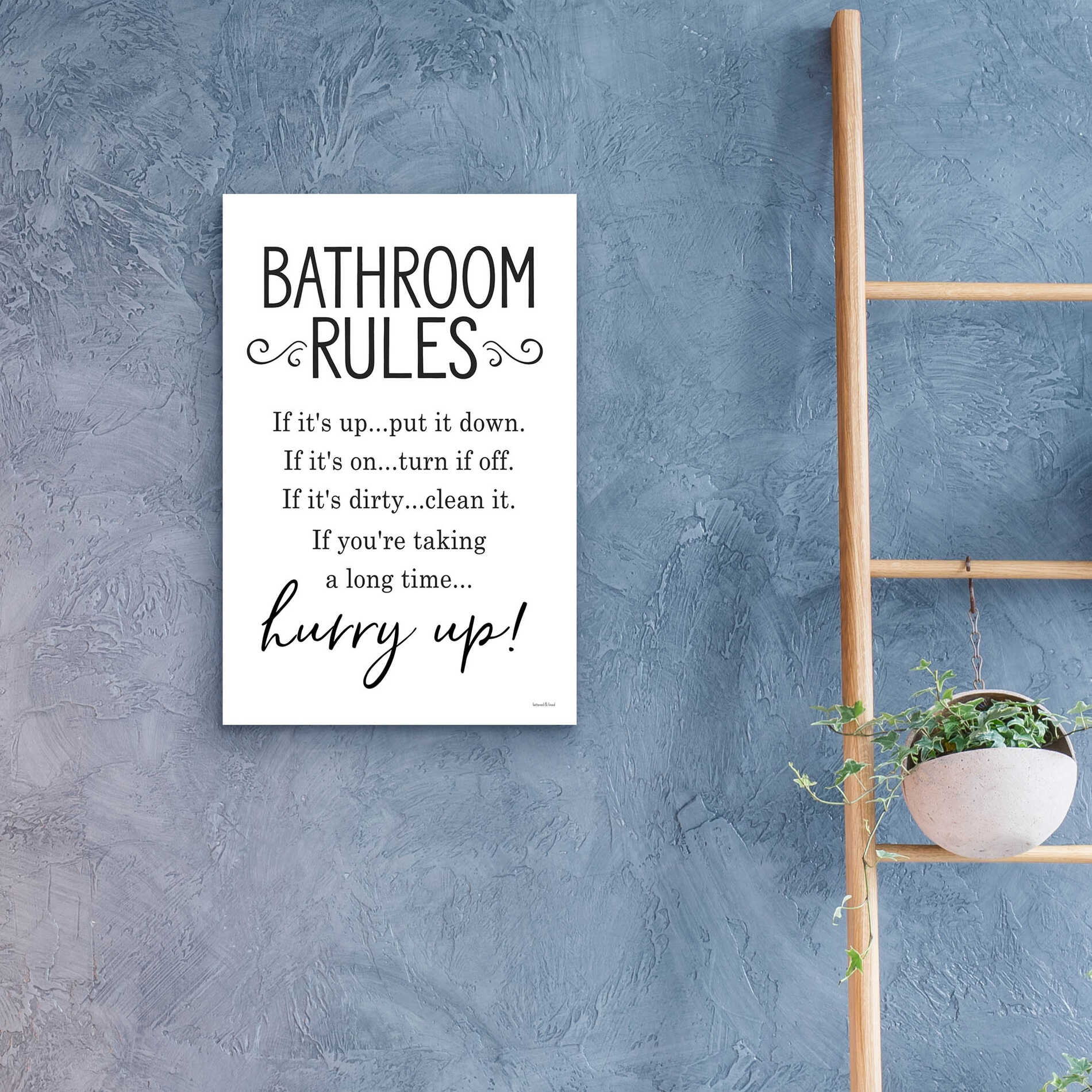 Epic Art 'Bathroom Rules' by lettered & lined, Acrylic Glass Wall Art,16x24