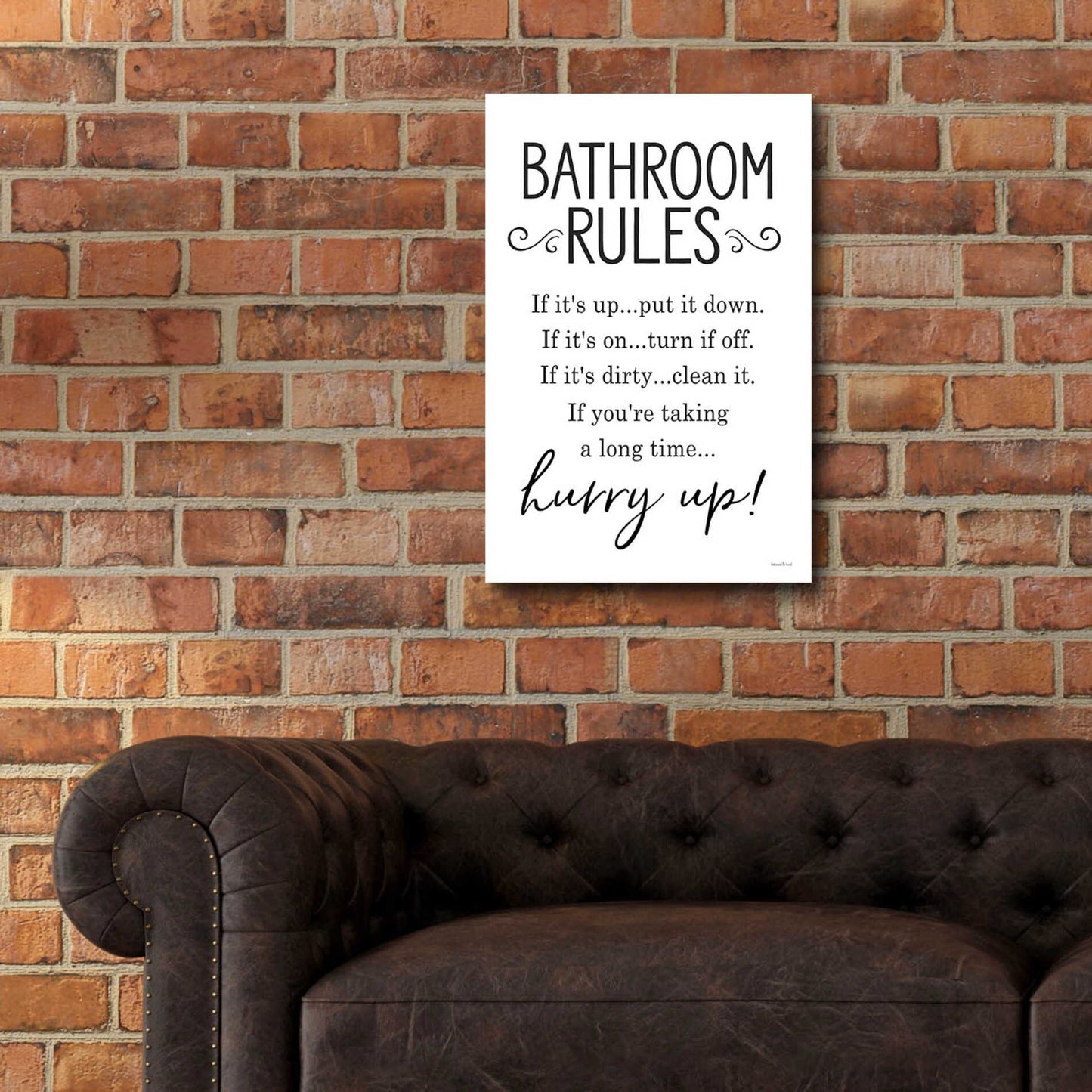 Epic Art 'Bathroom Rules' by lettered & lined, Acrylic Glass Wall Art,16x24