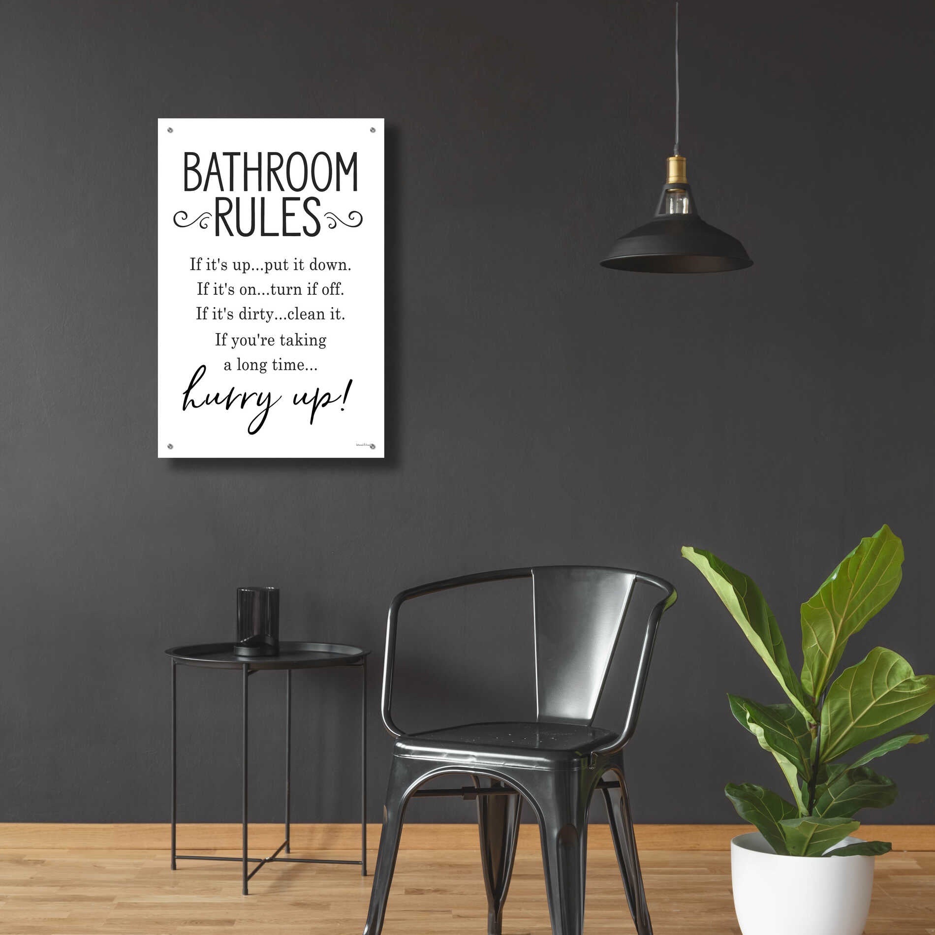 Epic Art 'Bathroom Rules' by lettered & lined, Acrylic Glass Wall Art,24x36