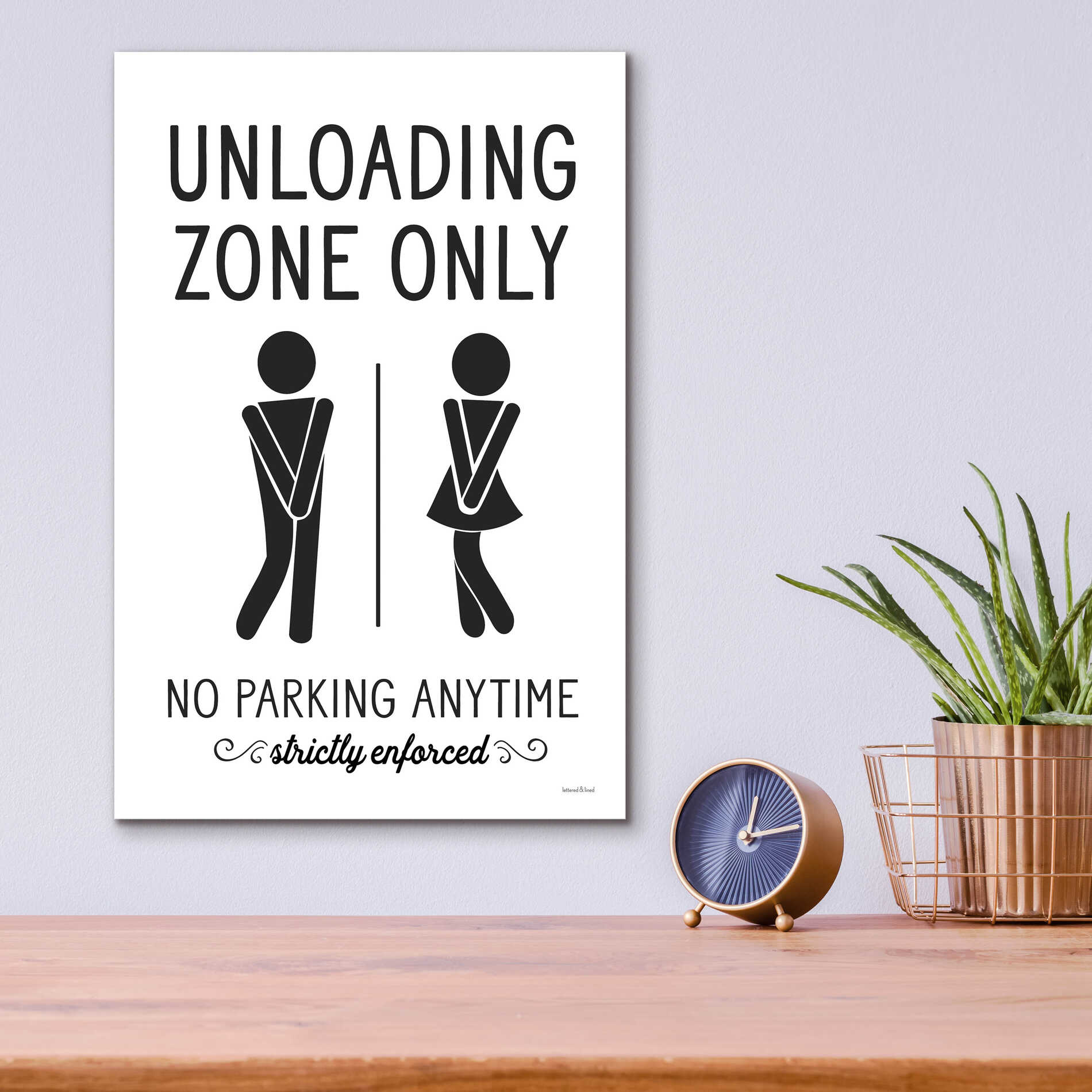 Epic Art 'Unloading Zone Only' by lettered & lined, Acrylic Glass Wall Art,12x16