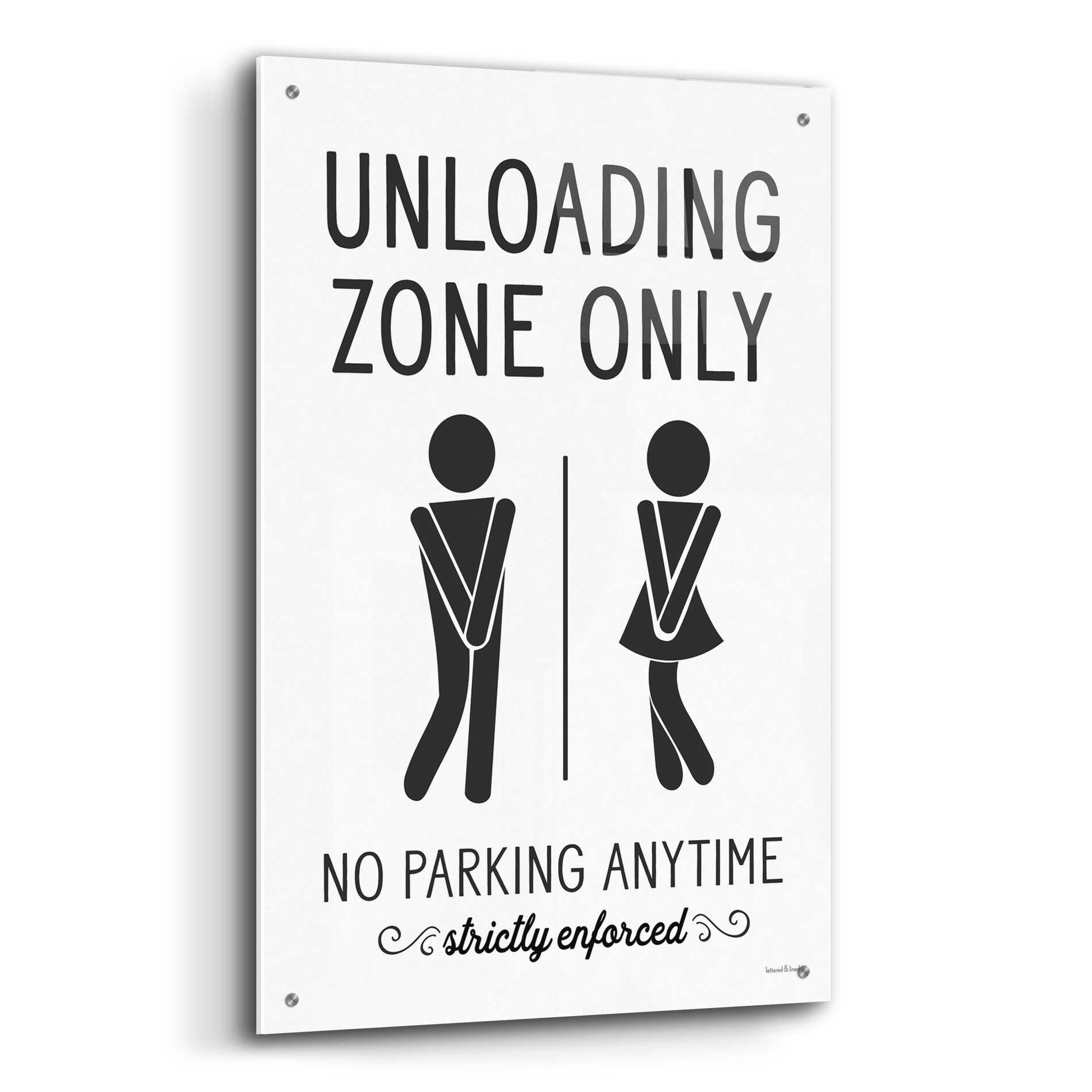 Epic Art 'Unloading Zone Only' by lettered & lined, Acrylic Glass Wall Art,24x36